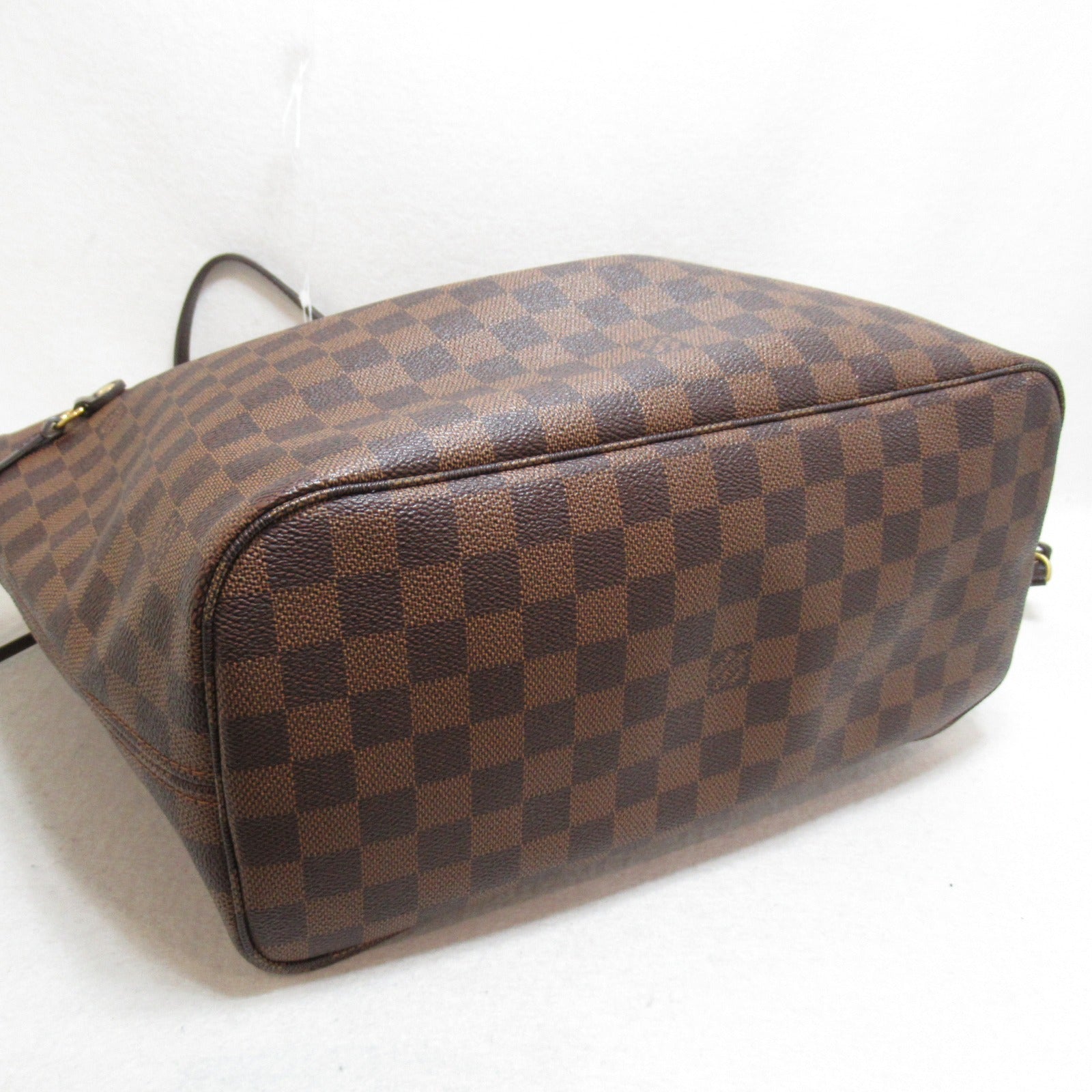 LOUIS VUITTON Damier Neverfull MM金扣手挽袋啡色