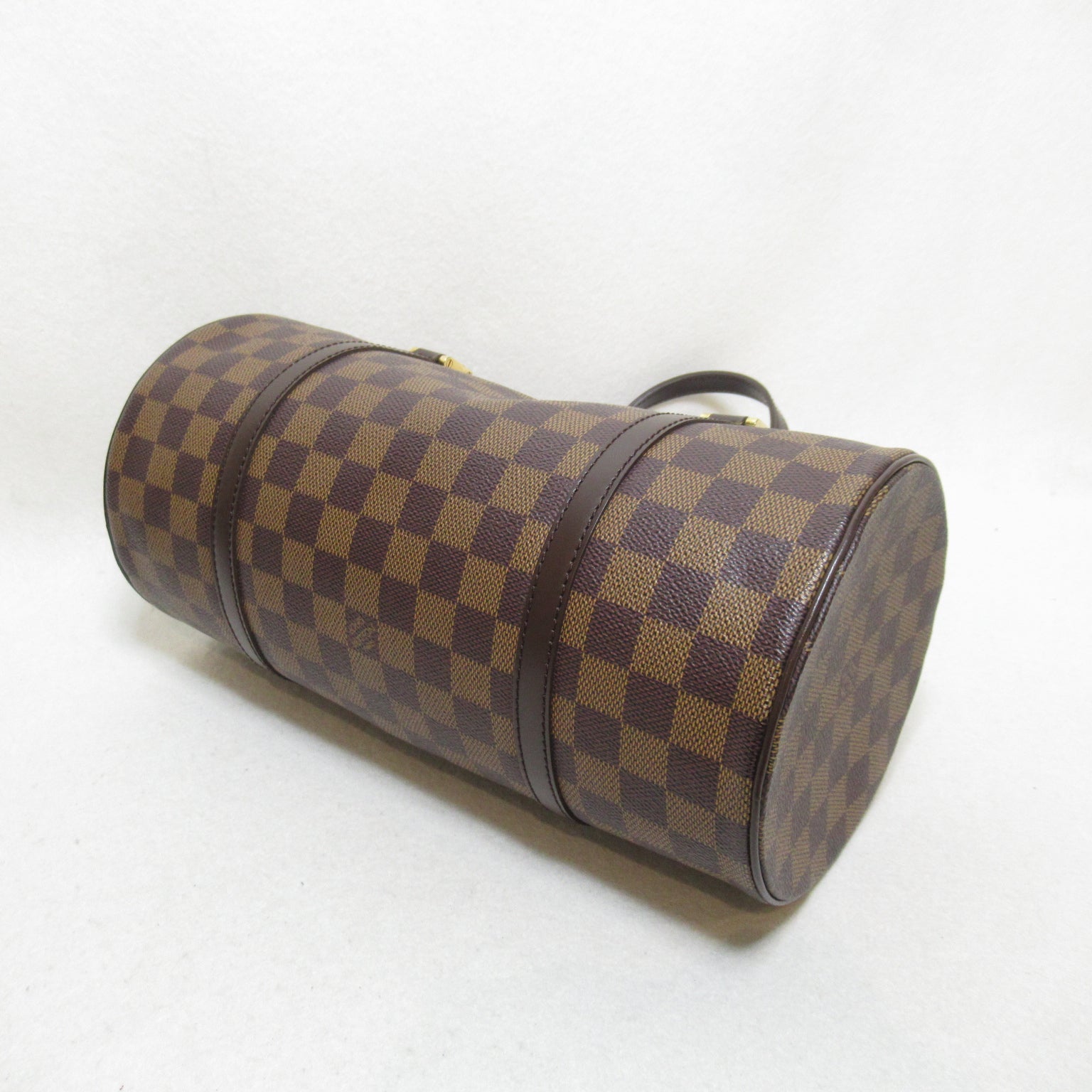 LOUIS VUITTON Damier Papillon 30金扣肩背袋啡色
