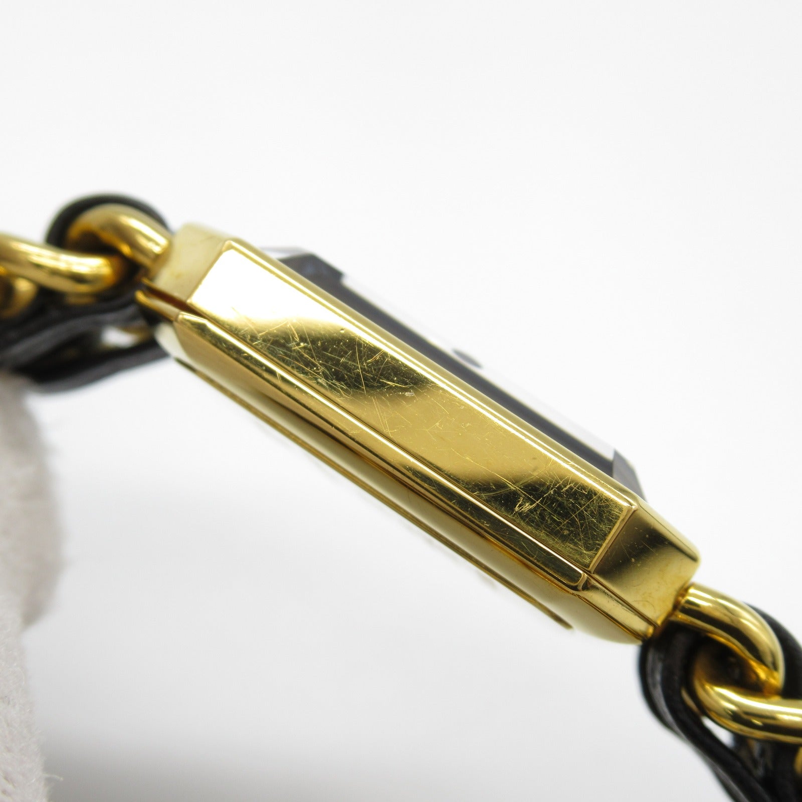 CHANEL Premiere M鍍金/皮革手錶石英機芯黑色