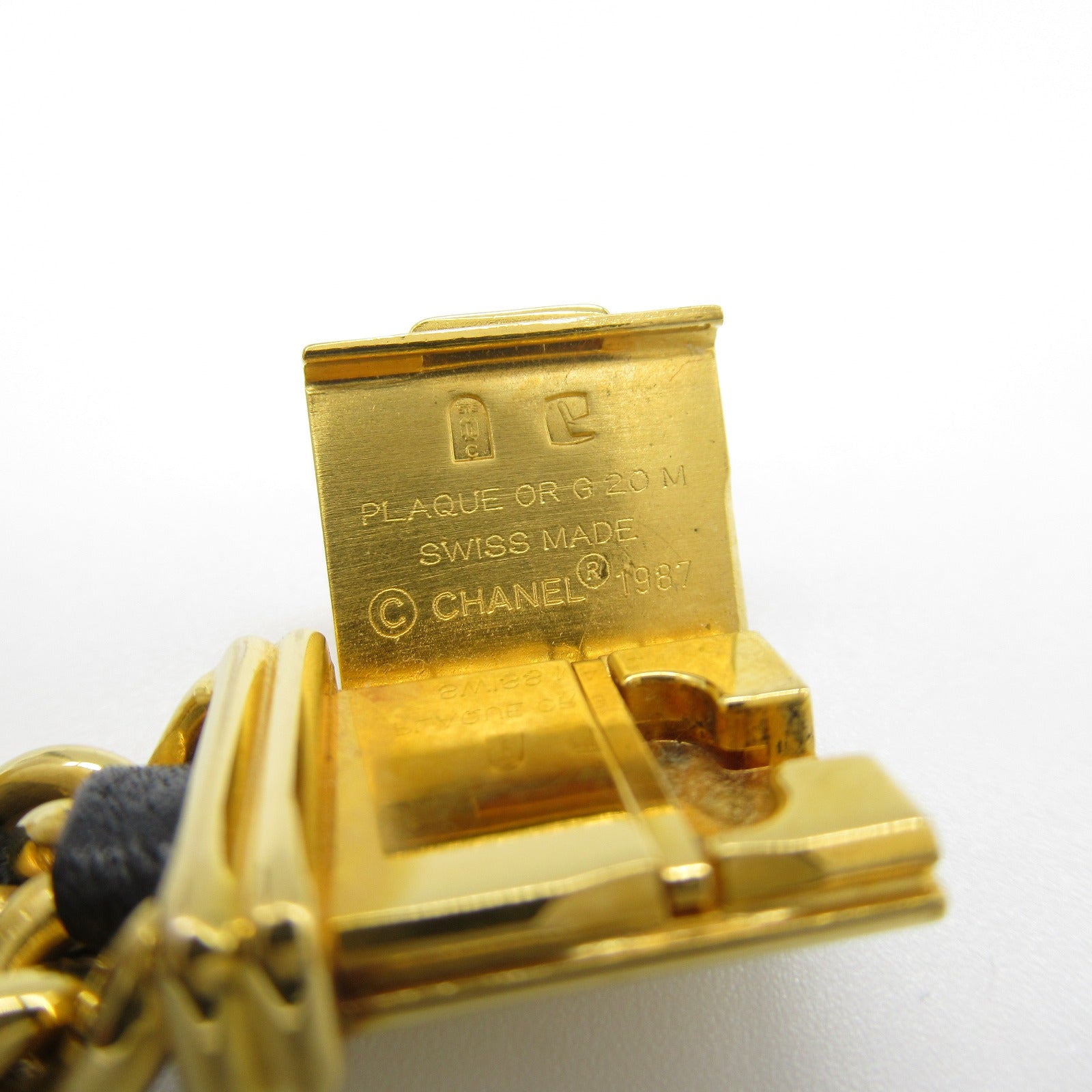 CHANEL Premiere M鍍金/皮革手錶石英機芯黑色