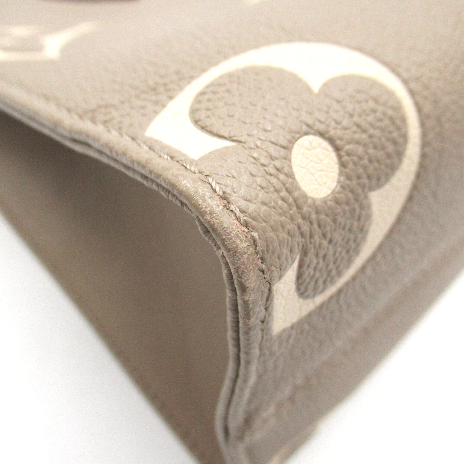 LOUIS VUITTON Monogram Empreinte OnTheGo PM金扣手挽肩背兩用袋斑鳩灰色/奶油色