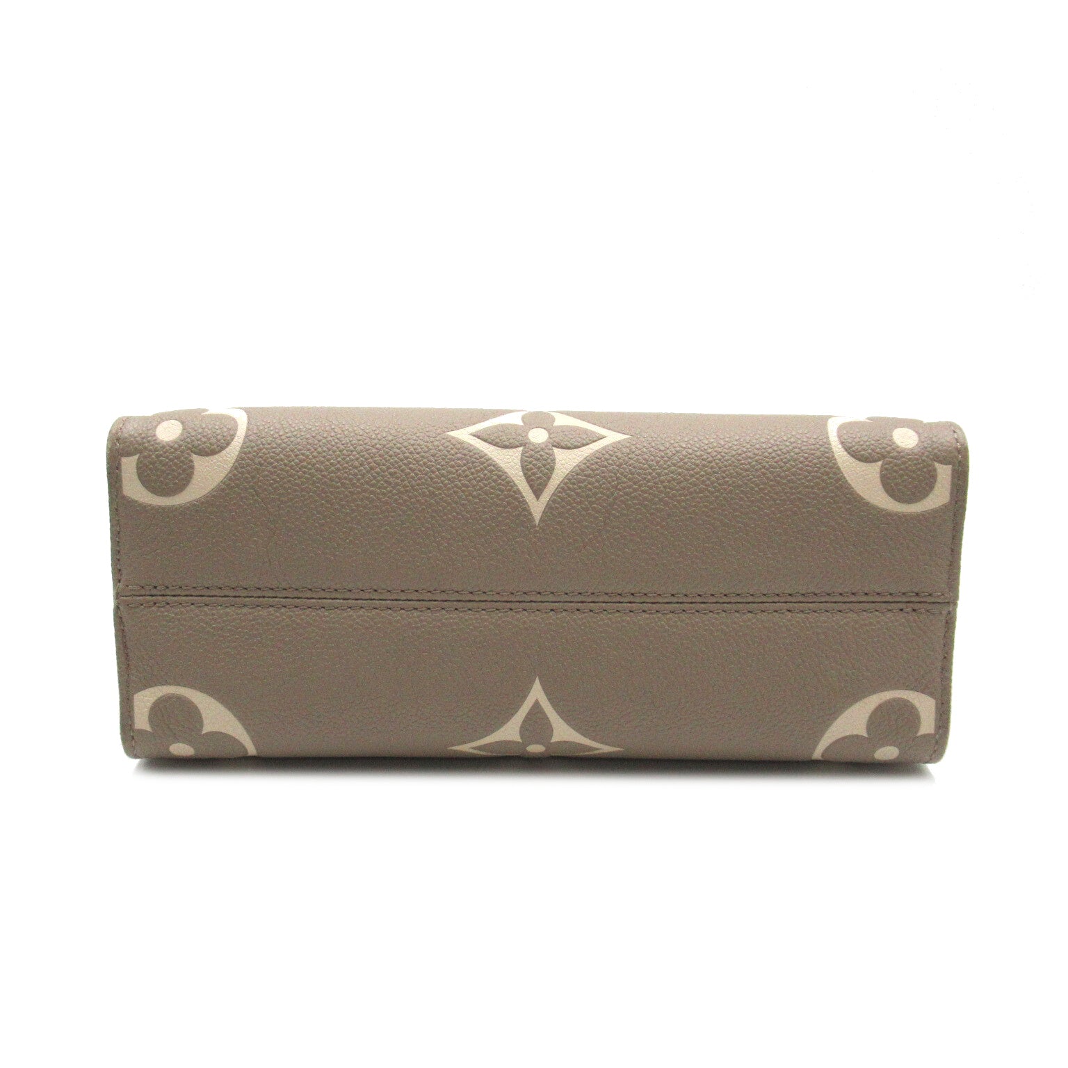LOUIS VUITTON Monogram Empreinte OnTheGo PM金扣手挽肩背兩用袋斑鳩灰色/奶油色
