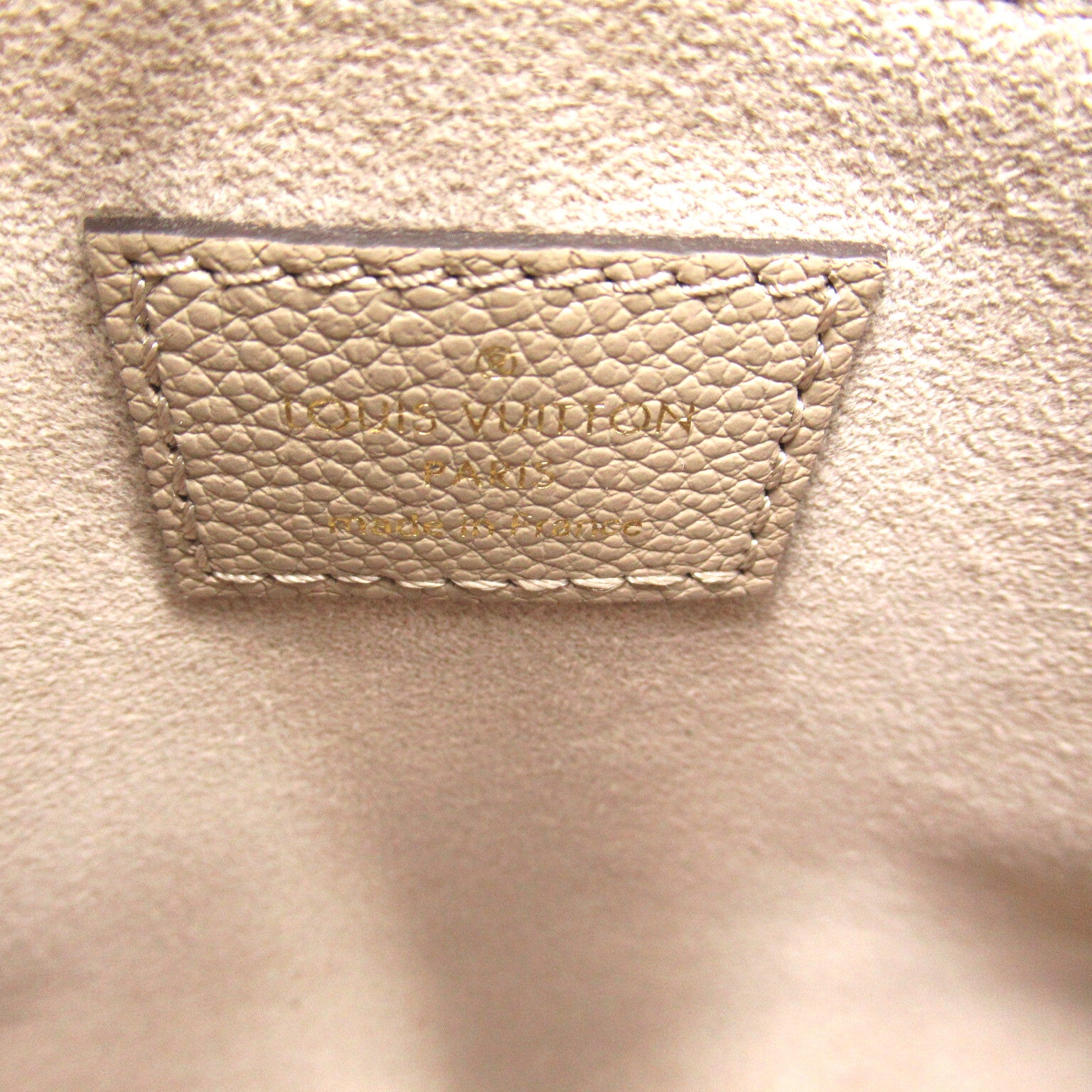 LOUIS VUITTON Monogram Empreinte OnTheGo PM金扣手挽肩背兩用袋斑鳩灰色/奶油色