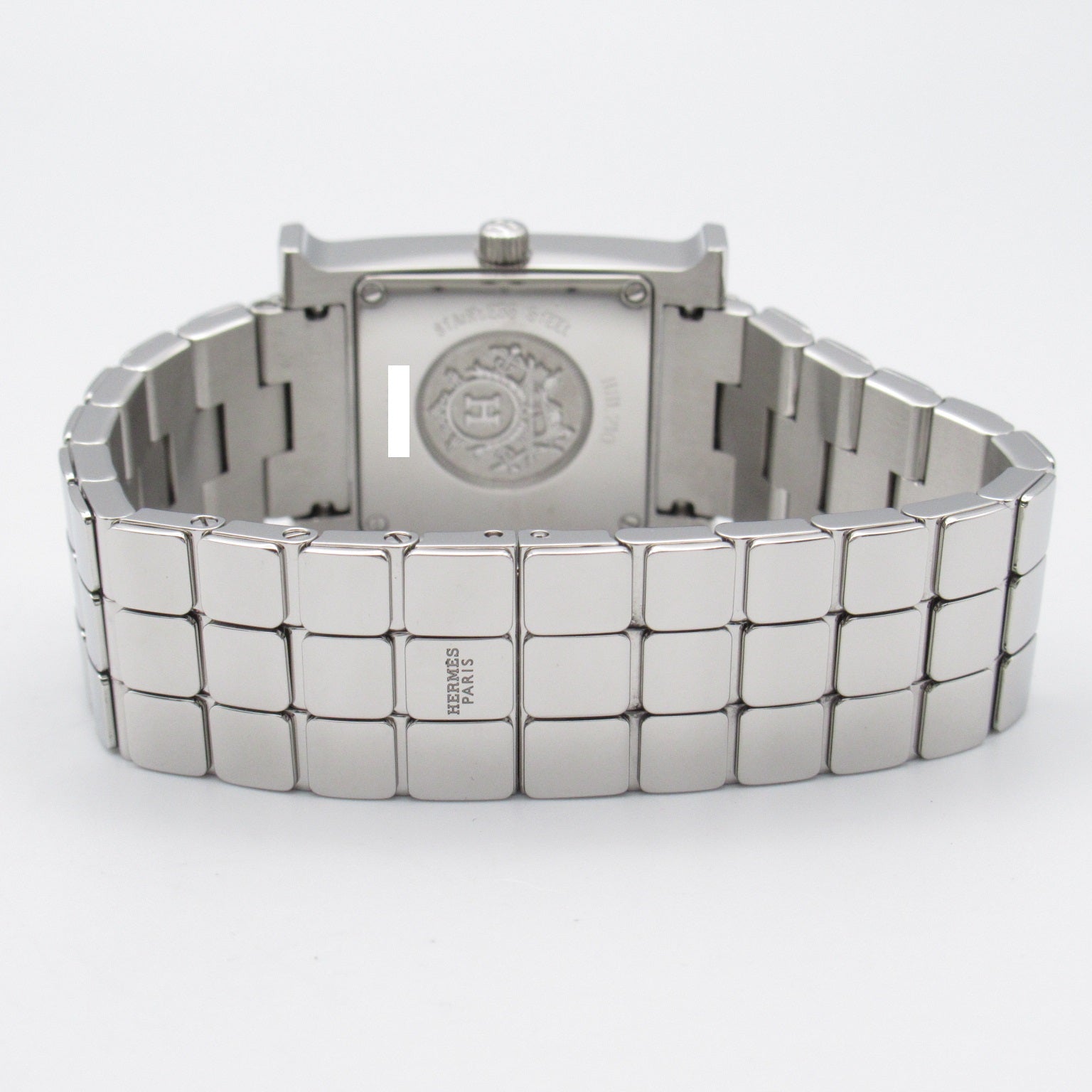 HERMES Heure H不鏽鋼手錶石英機芯白色