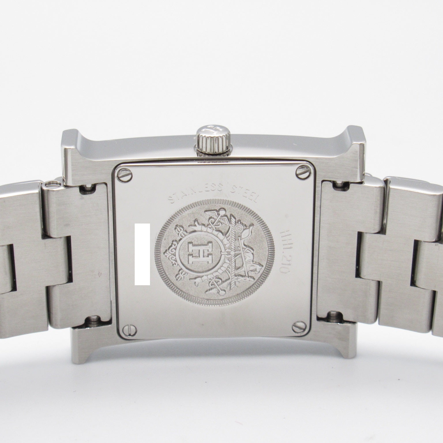 HERMES Heure H不鏽鋼手錶石英機芯白色