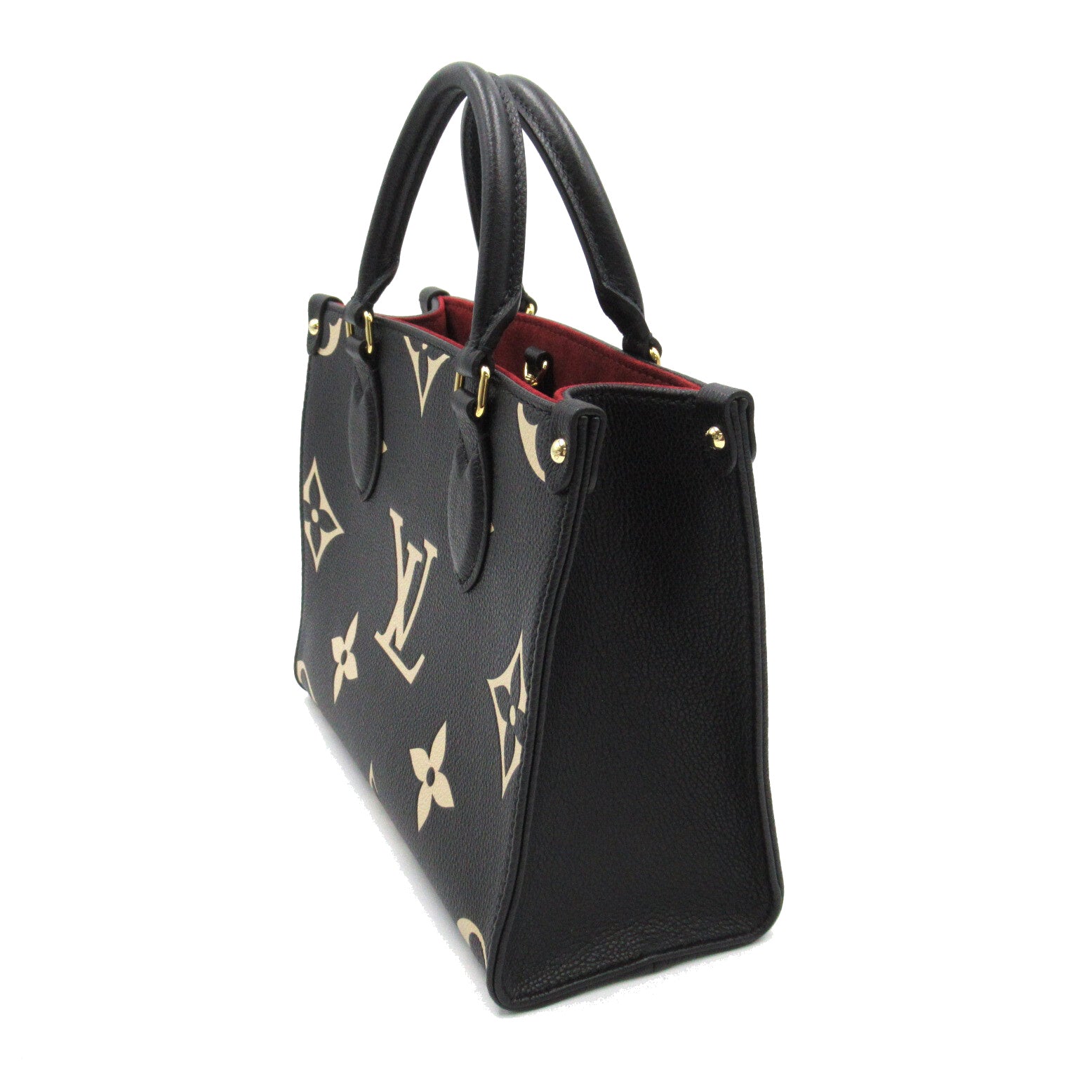 LOUIS VUITTON 【激減優惠】Monogram Empreinte OnTheGo PM手挽肩背兩用袋黑色/米色