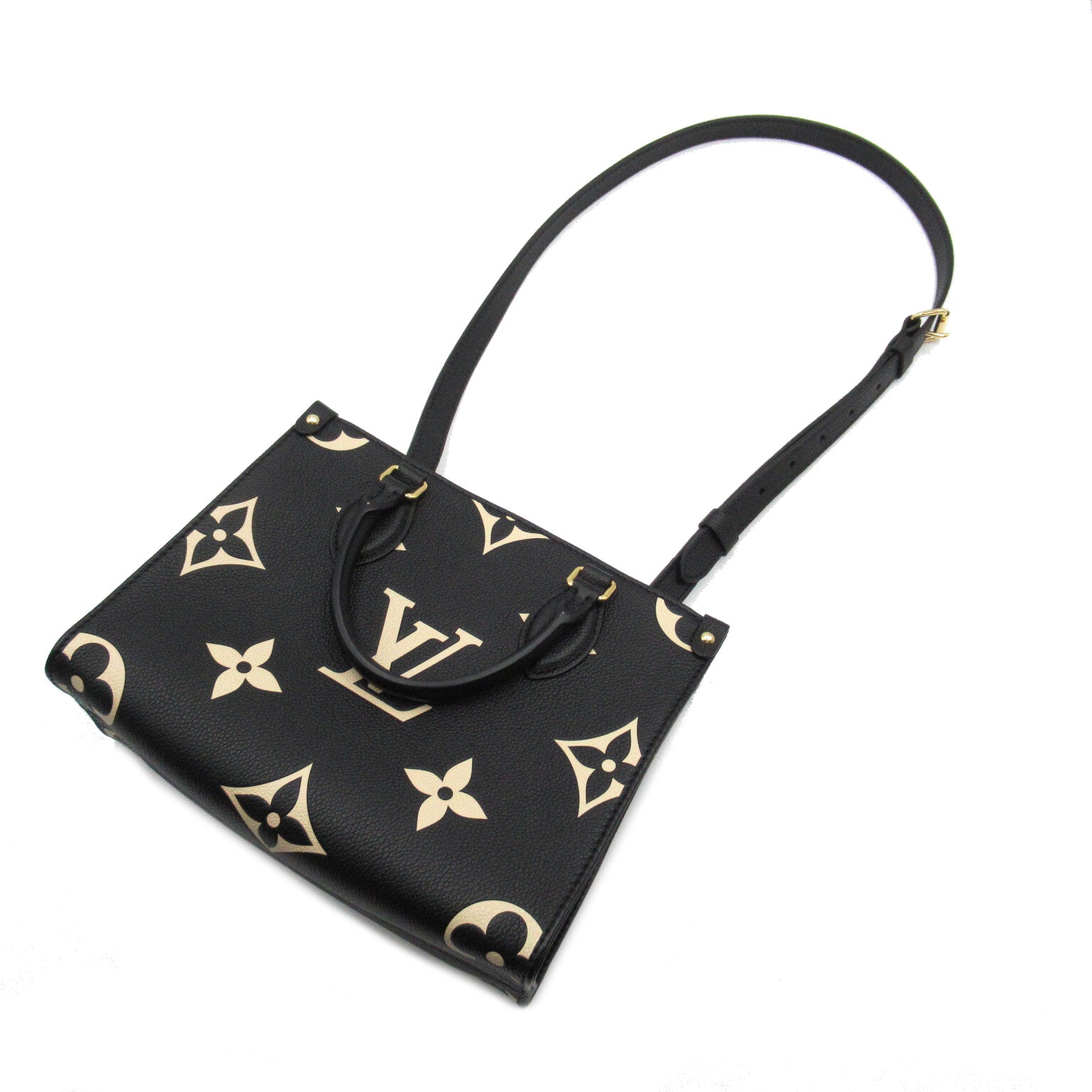 LOUIS VUITTON 【激減優惠】Monogram Empreinte OnTheGo PM手挽肩背兩用袋黑色/米色