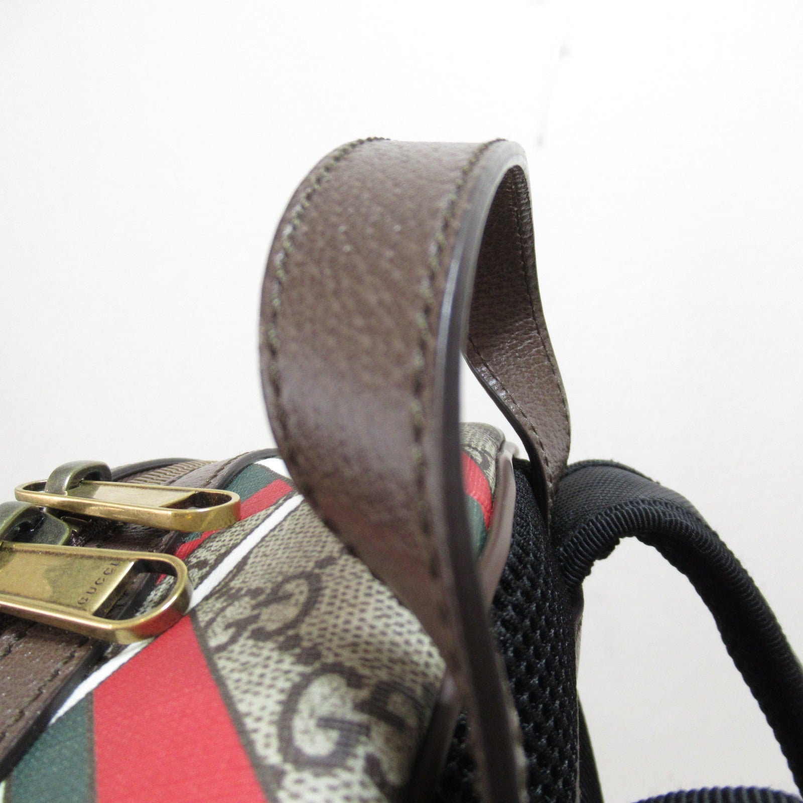 GUCCI 塗層帆布GG Supreme Backpack金扣背包啡色/綠色/紅色