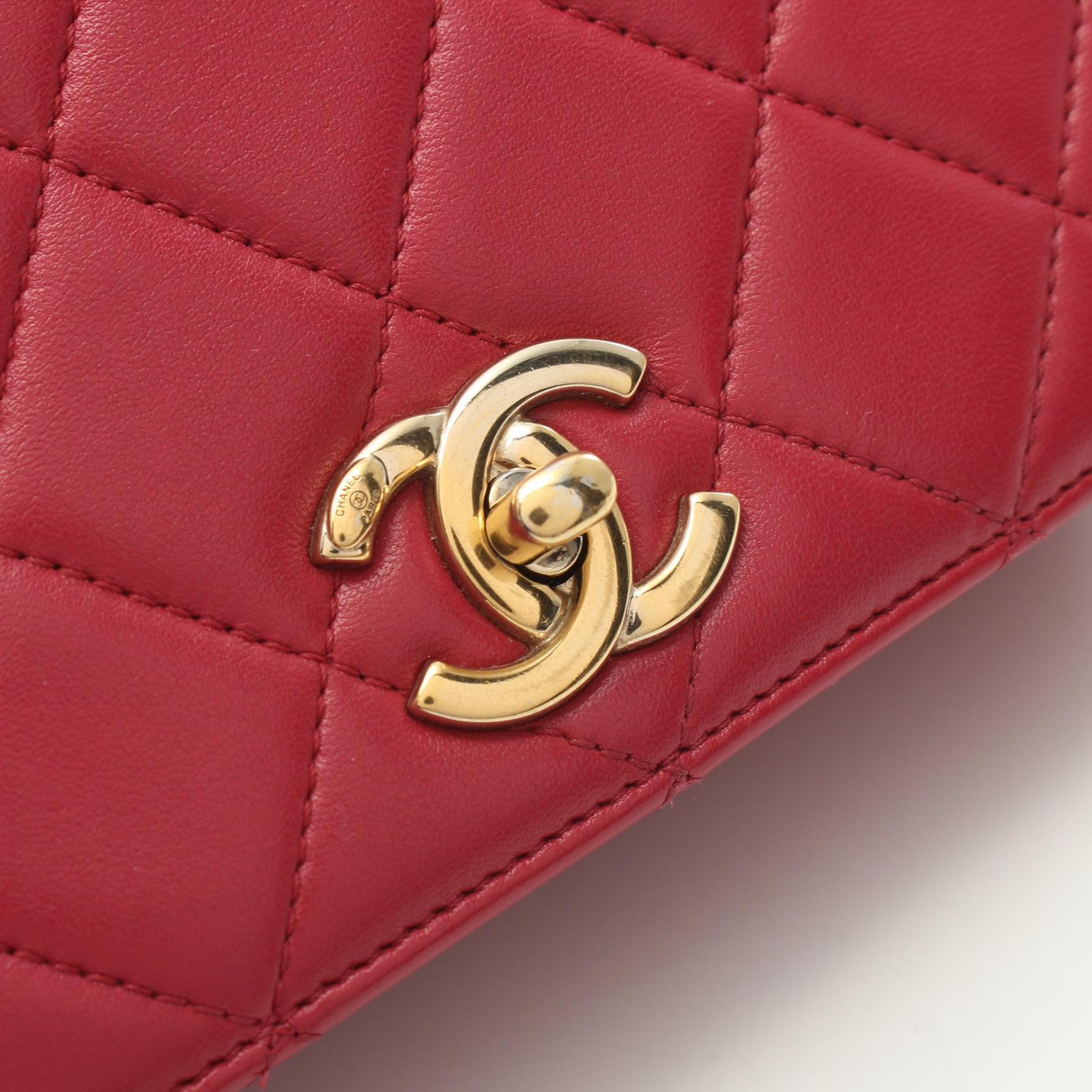 CHANEL 【激減優惠】牛皮皮革Chain Shoulder金扣手挽肩背兩用袋