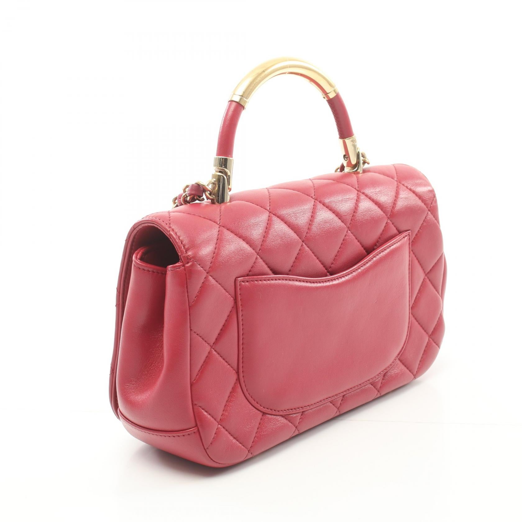 CHANEL 【激減優惠】牛皮皮革Chain Shoulder金扣手挽肩背兩用袋