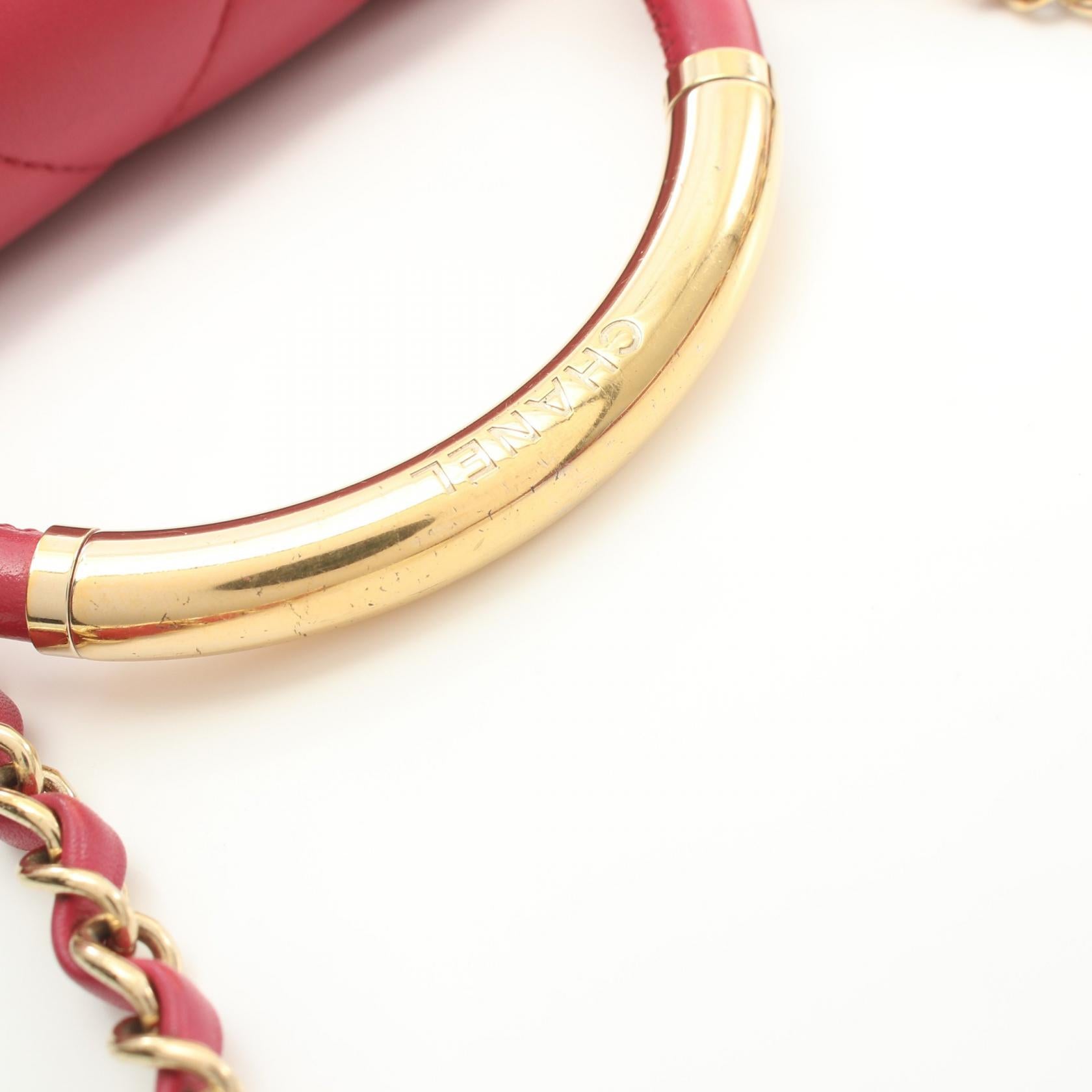 CHANEL 【激減優惠】牛皮皮革Chain Shoulder金扣手挽肩背兩用袋