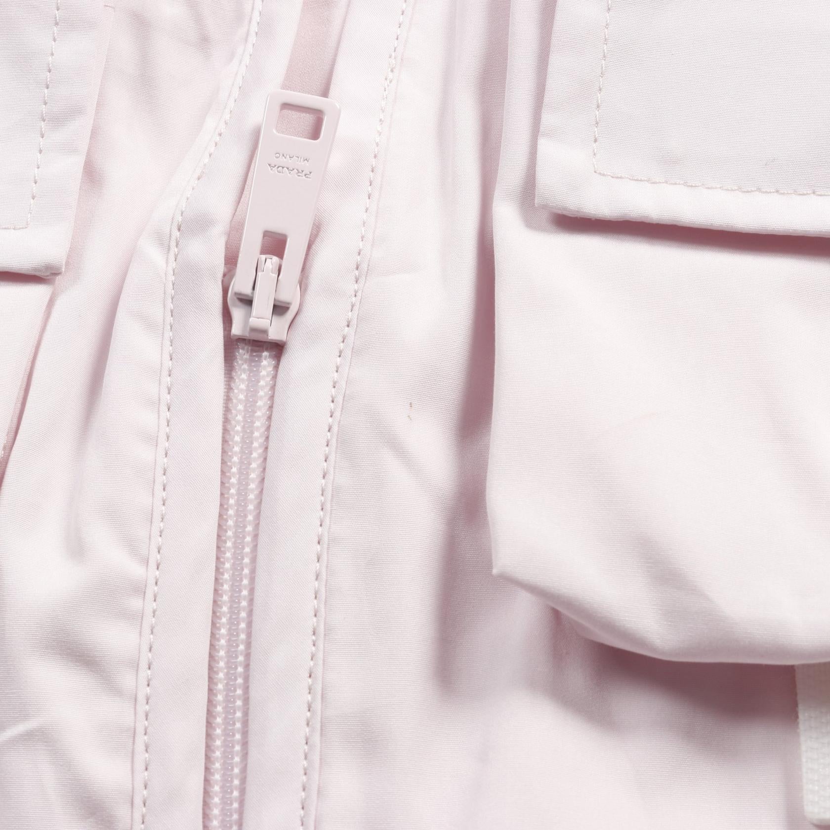 PRADA Cotton/Calfskin Triangle Logo Utility Pocket Vest