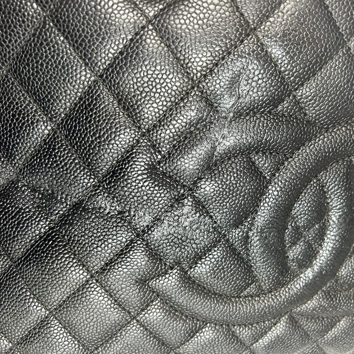CHANEL 【激減優惠】菱格Caviar皮革GST Grand Shopping Tote Bag金扣肩背袋黑色