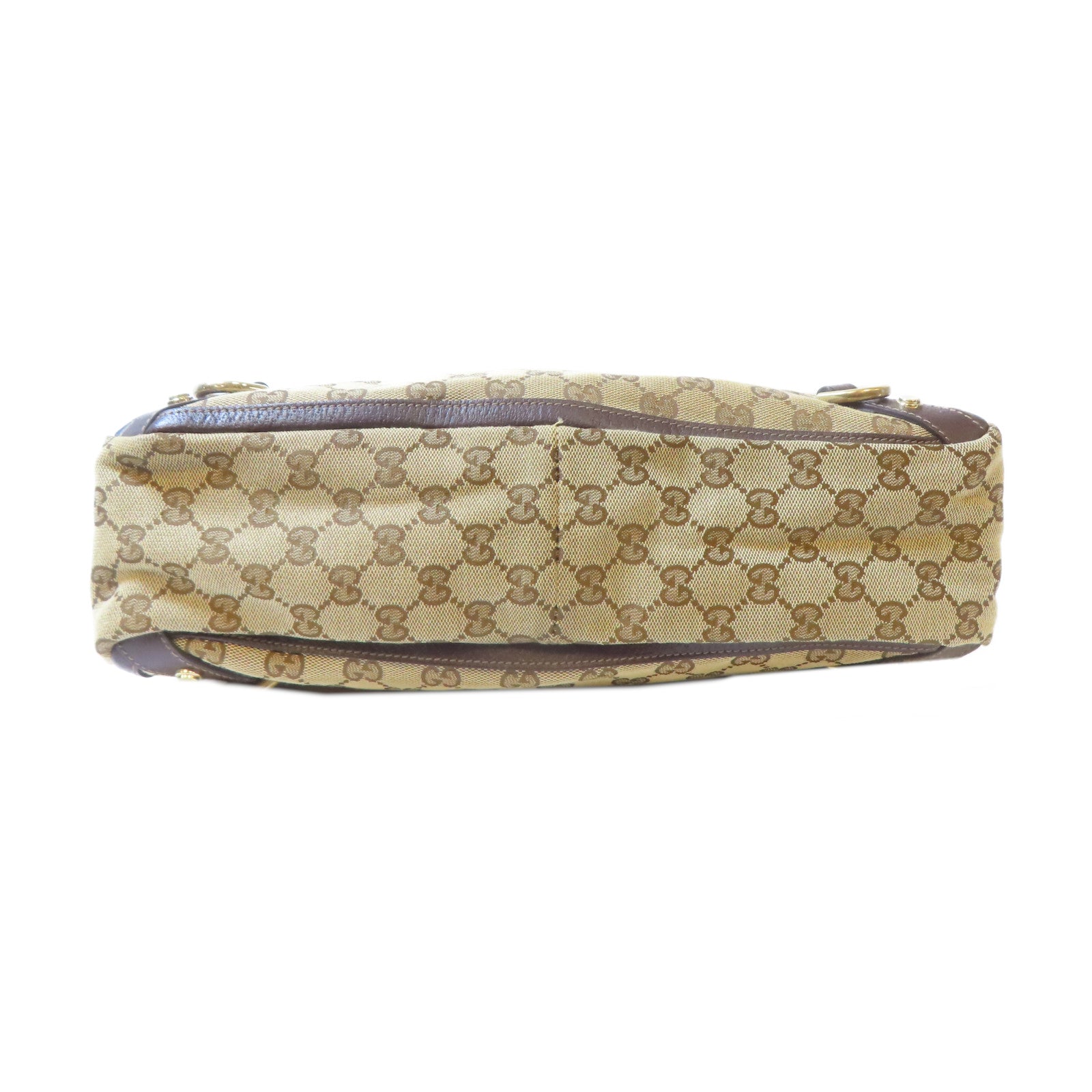 GUCCI **【激減優惠】帆布Handbag金扣手挽袋啡色