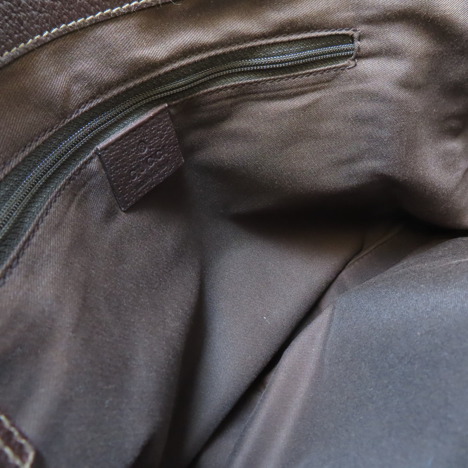 GUCCI **【激減優惠】帆布Handbag金扣手挽袋啡色
