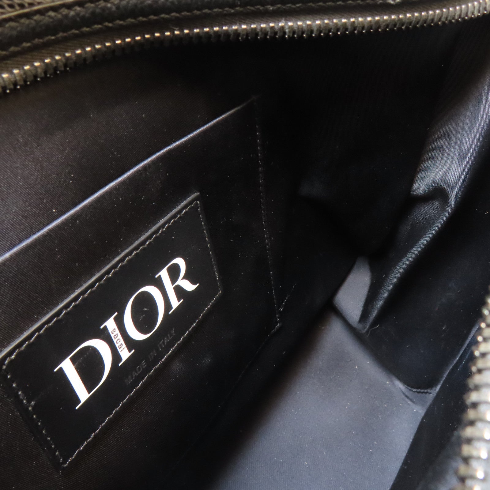 Dior 【激減優惠】牛皮皮革/尼龍Shoulder Bag銀扣肩背袋黑色
