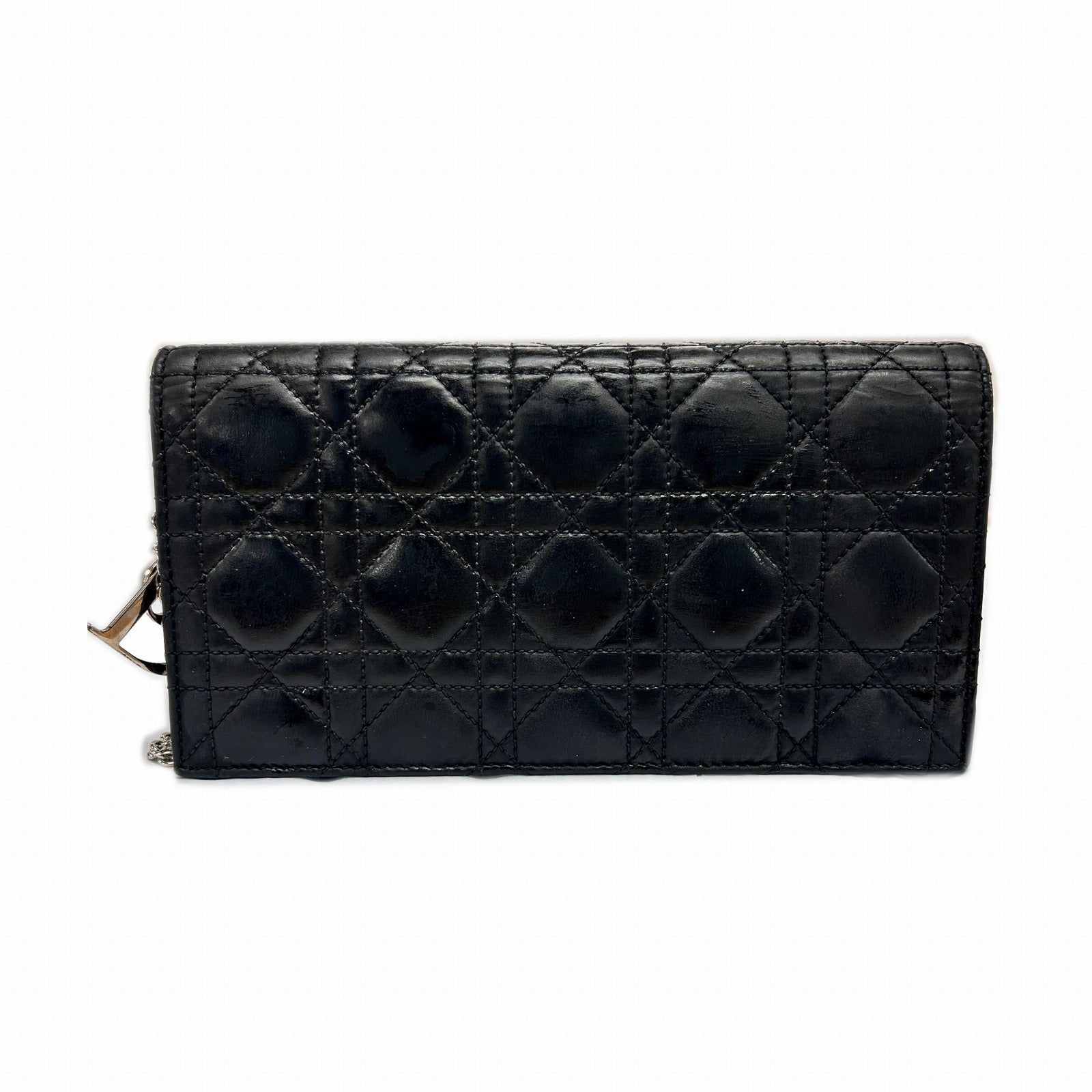 Dior 【限時優惠】皮革Shoulder Bag銀扣鏈帶肩背袋黑色