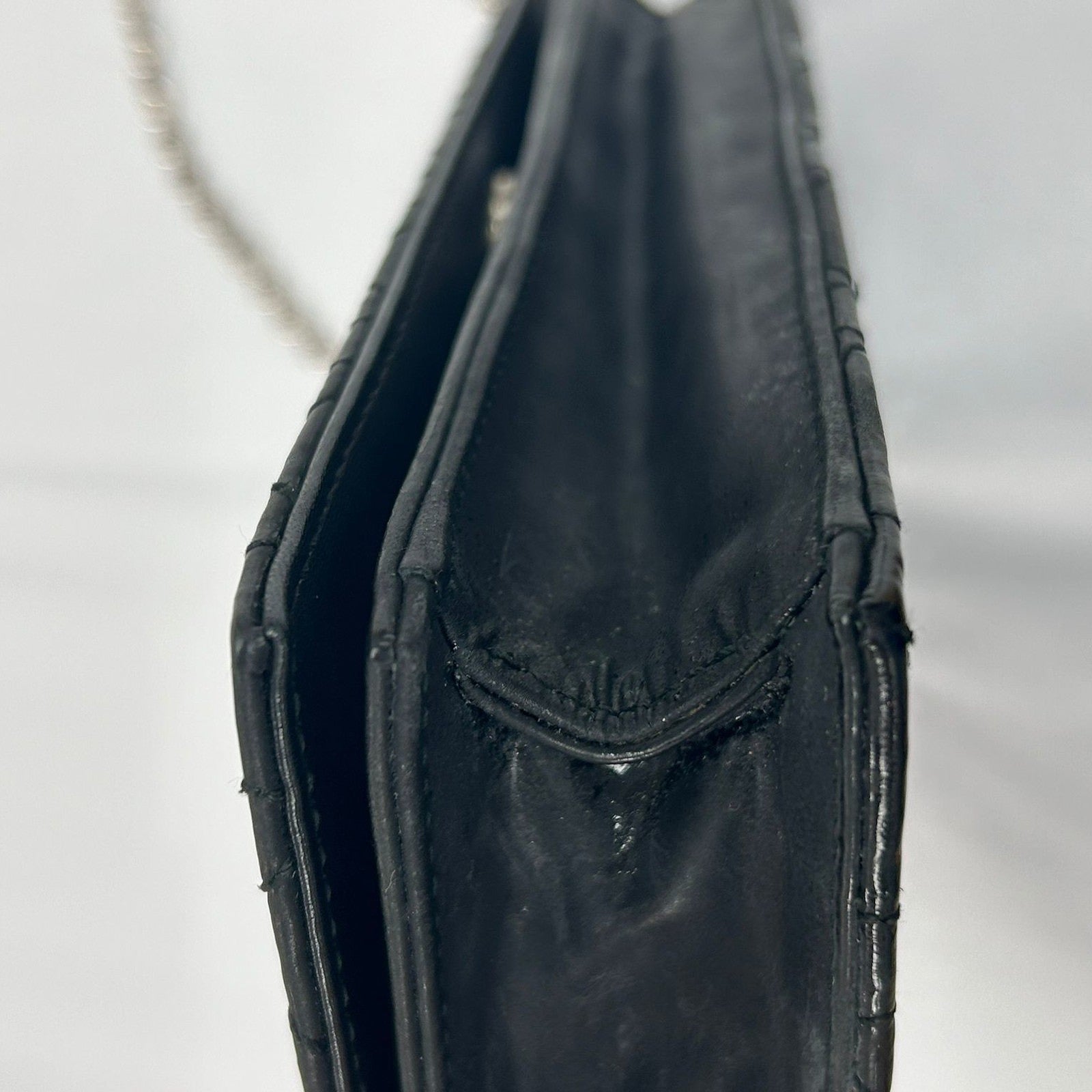 Dior 【限時優惠】皮革Shoulder Bag銀扣鏈帶肩背袋黑色