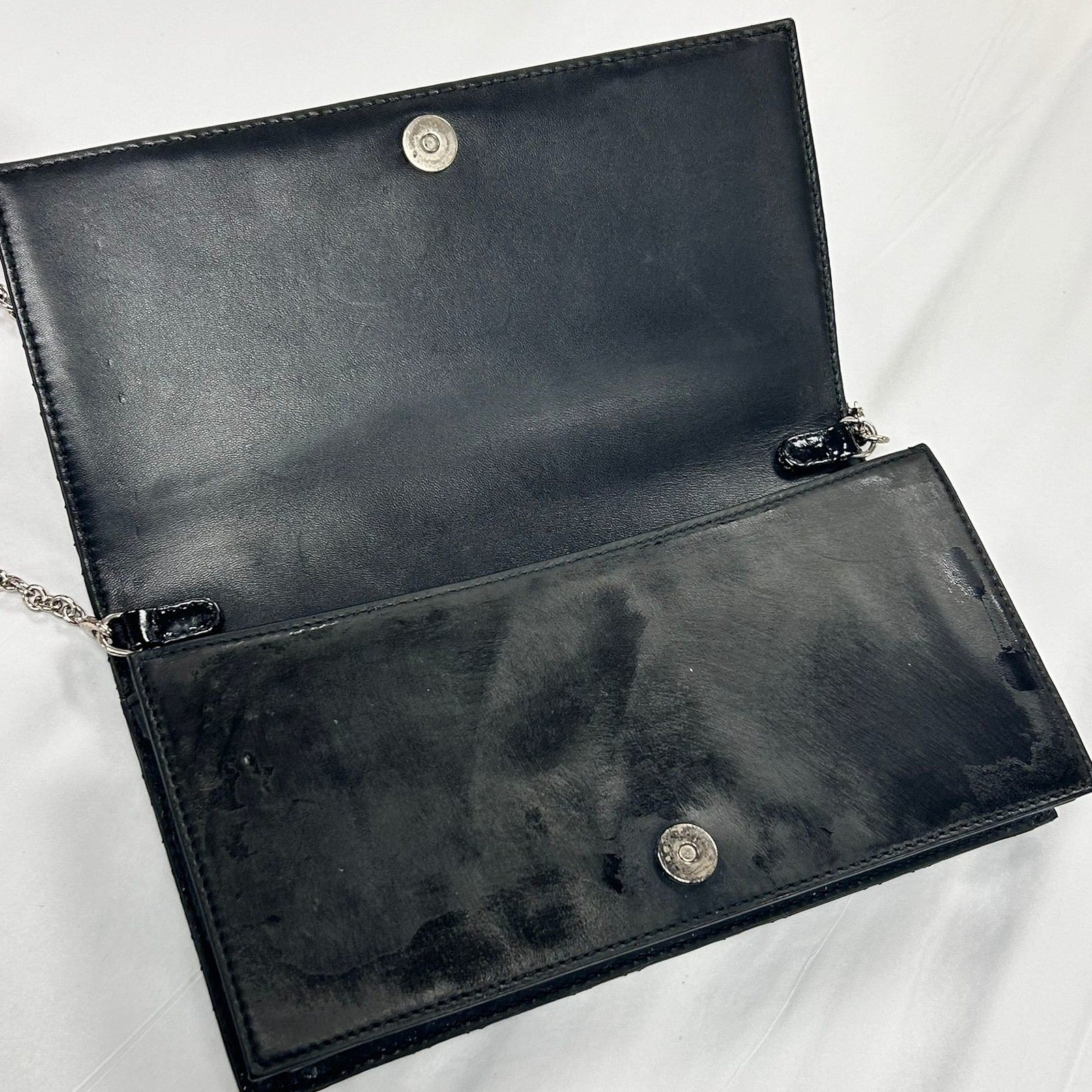 Dior 【限時優惠】皮革Shoulder Bag銀扣鏈帶肩背袋黑色