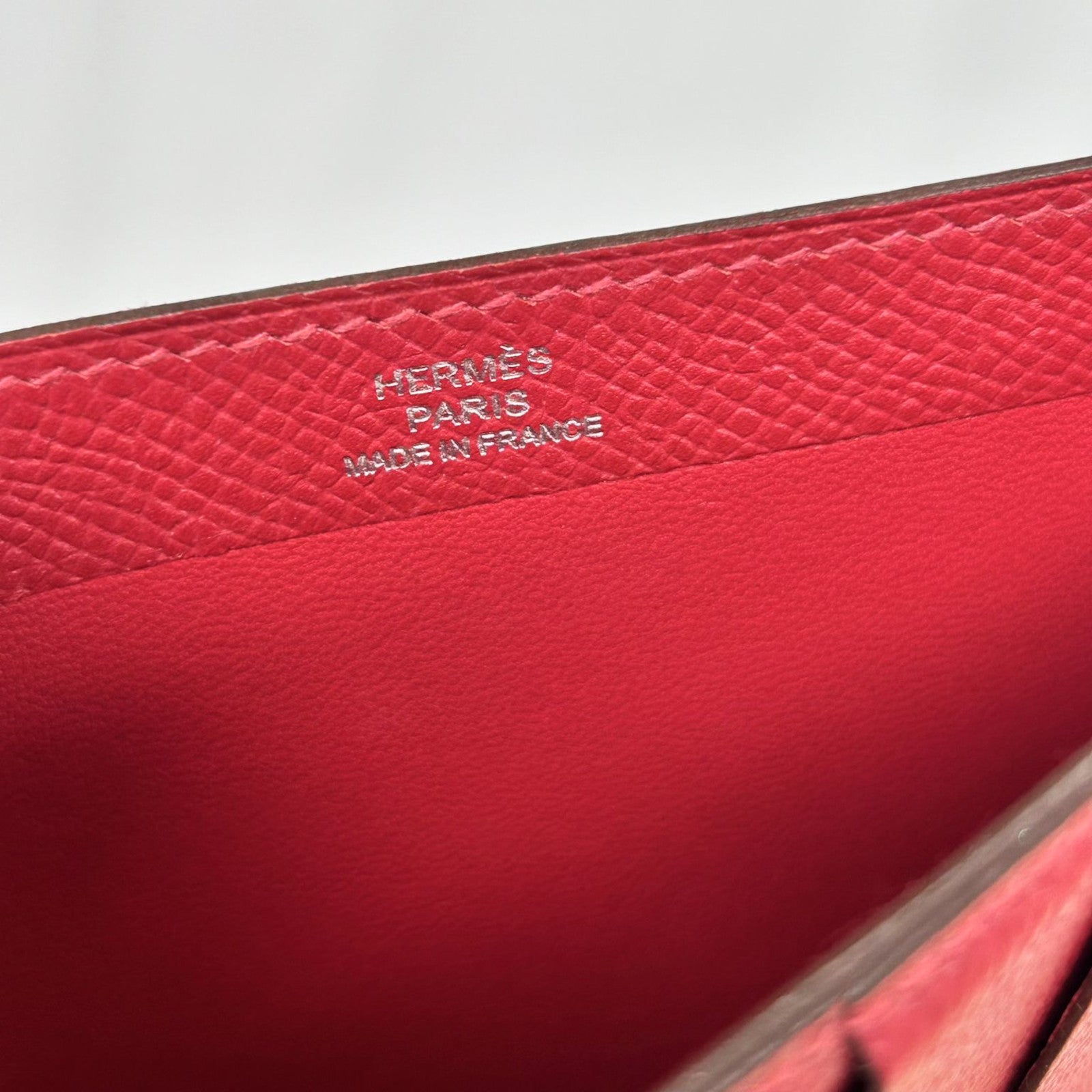 HERMES Epsom皮革Card Case卡片套Rouge Garance/紅色