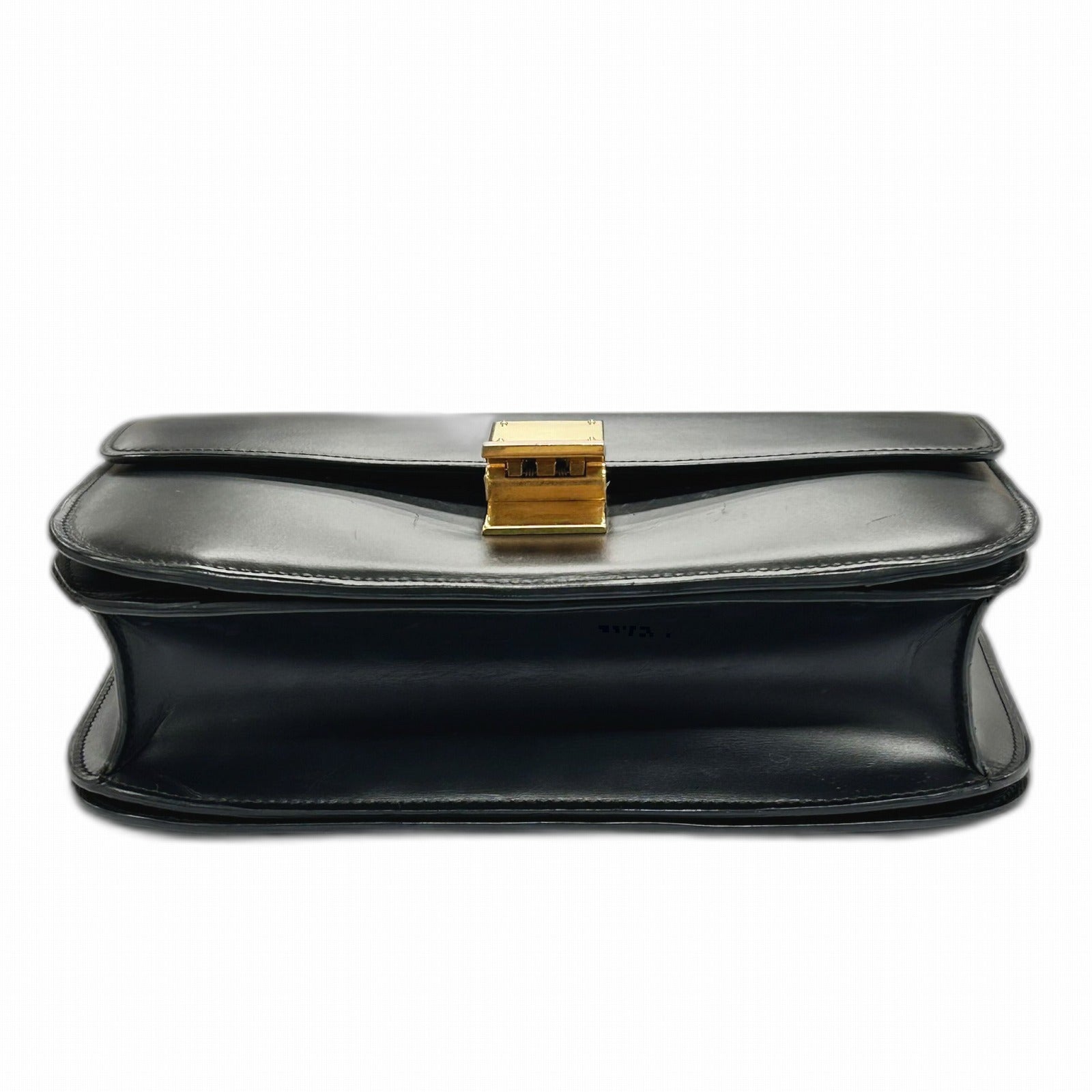 CELINE 牛皮皮革Medium Classic Box金扣肩背袋黑色