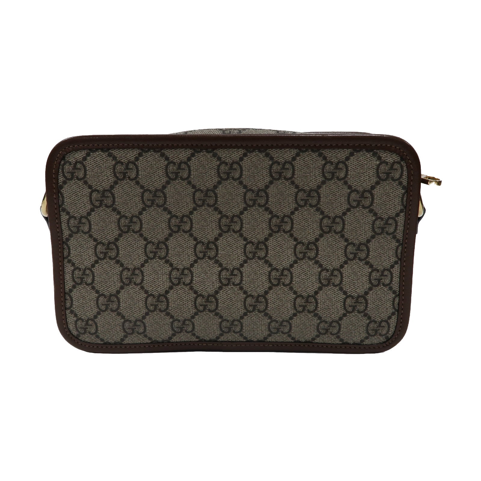 GUCCI 塗層帆布GG Supreme Shoulder Bag金扣肩背袋啡色