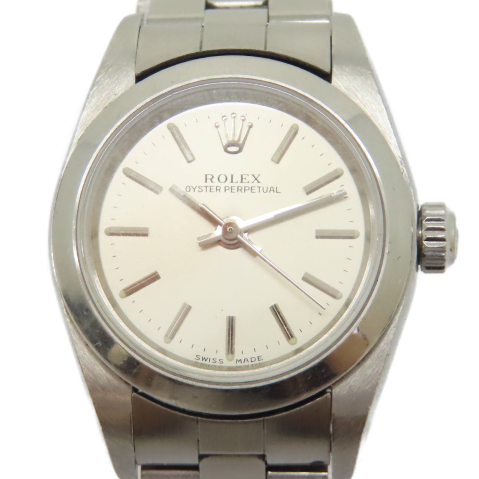 ROLEX Oyster Perpetual不鏽鋼手錶自動機芯白色