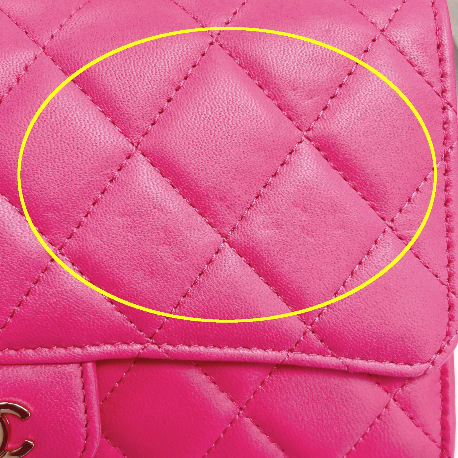 CHANEL 菱格皮革Chain Shoulder金扣鏈帶肩背袋粉紅色
