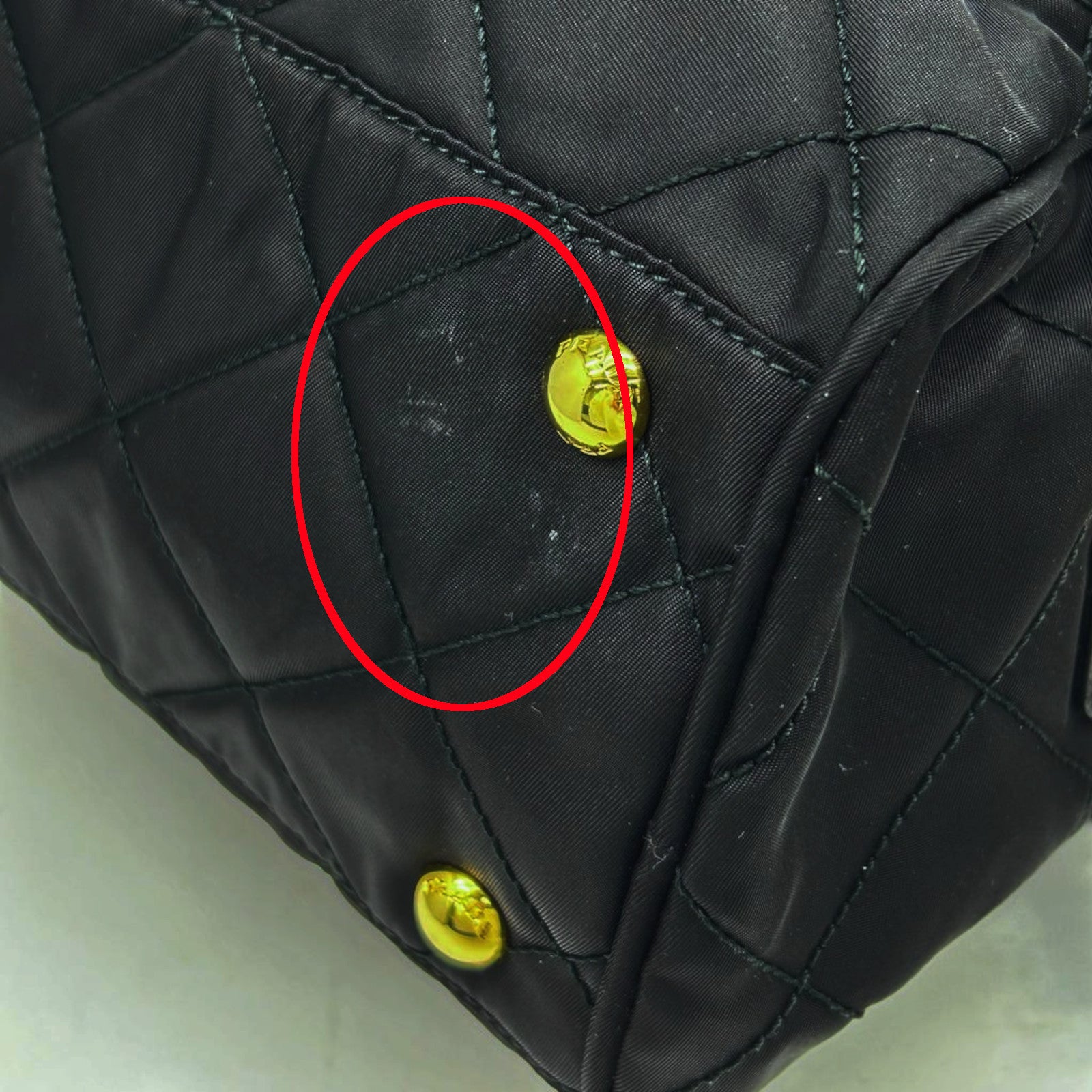 PRADA 尼龍Tessuto Impuntu金扣鏈帶肩背袋黒色