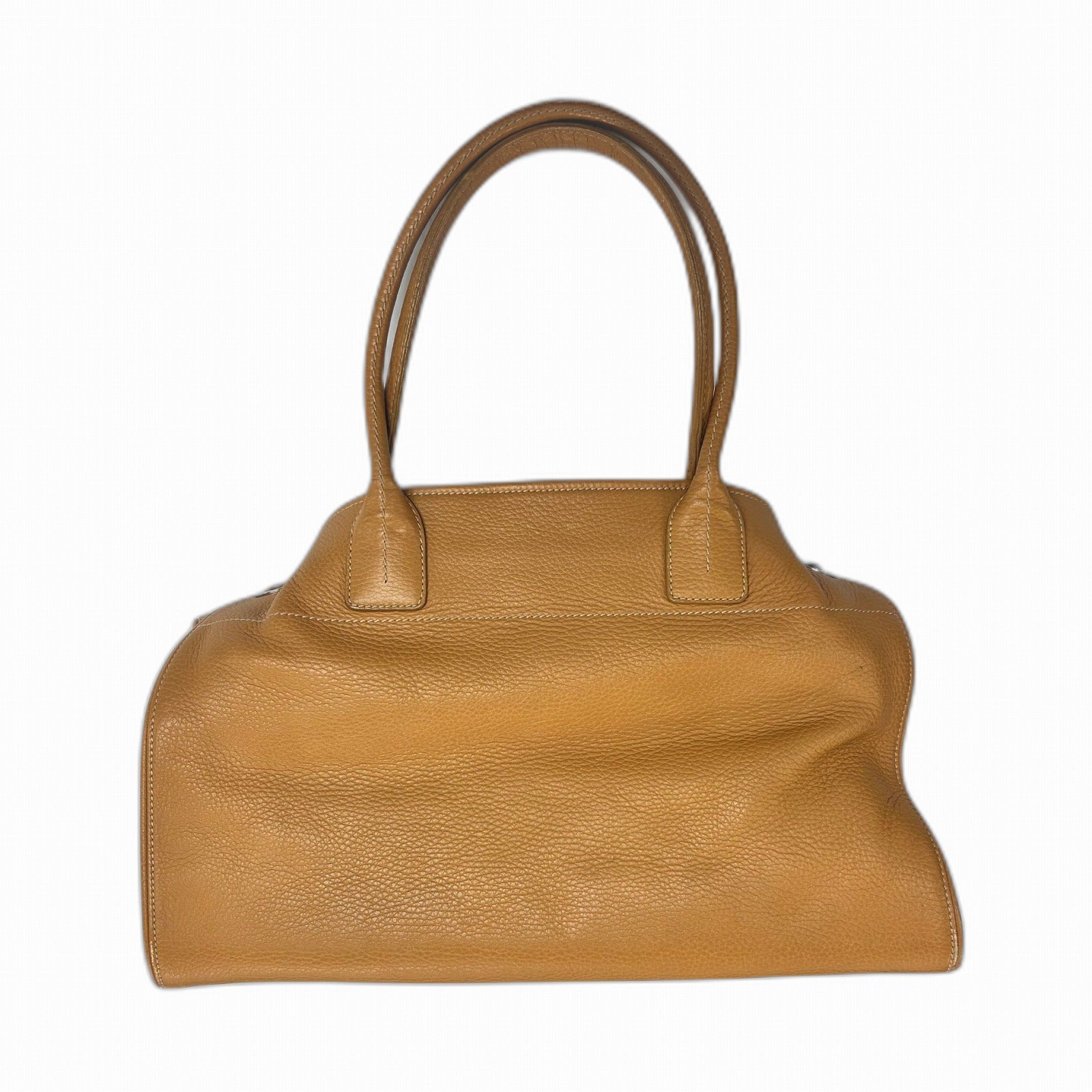 TOD'S 【激減優惠】牛皮皮革Shoulder Bag銀扣肩背袋泥黃色