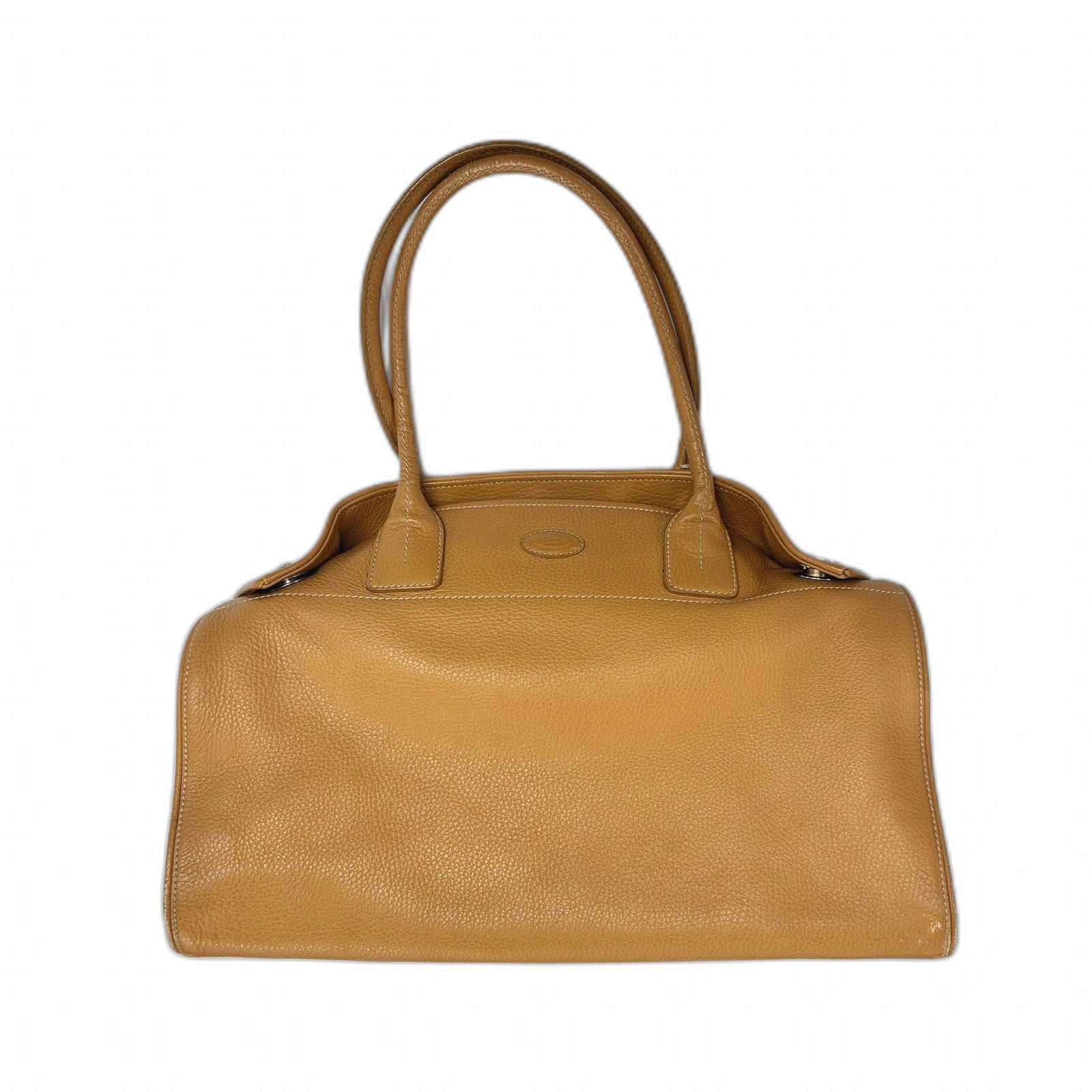 TOD'S 【激減優惠】牛皮皮革Shoulder Bag銀扣肩背袋泥黃色