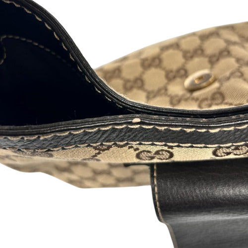 GUCCI 帆布Shoulder Bag金扣手挽袋棕色