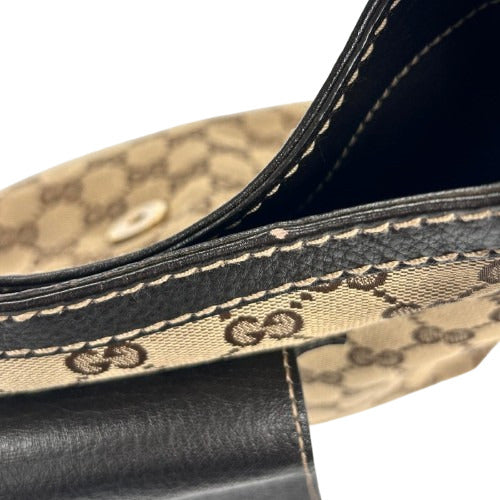 GUCCI 帆布Shoulder Bag金扣手挽袋棕色