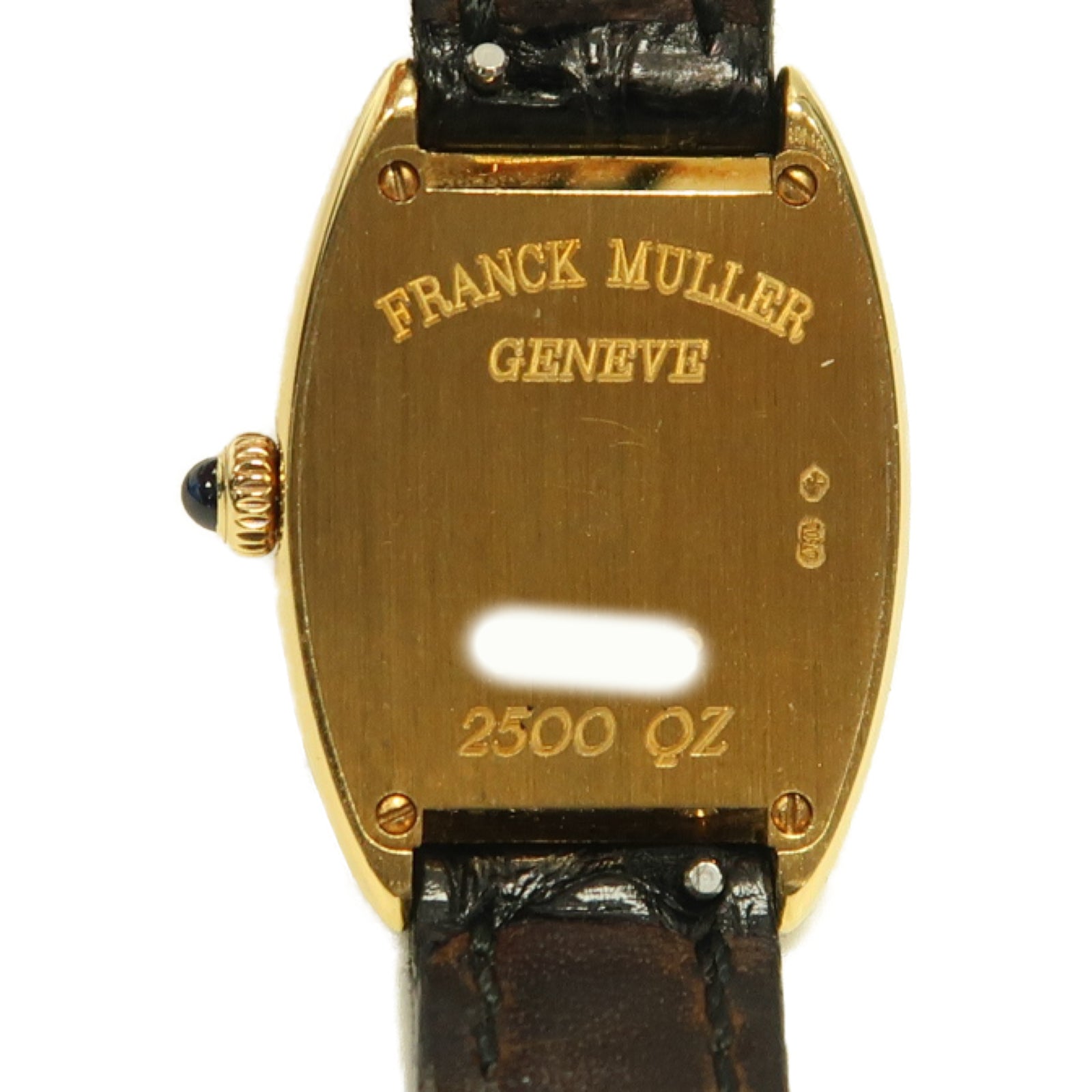 FRANCK MULLER Curvex 2500 QZ 18K黃金/皮革手錶石英機芯金色