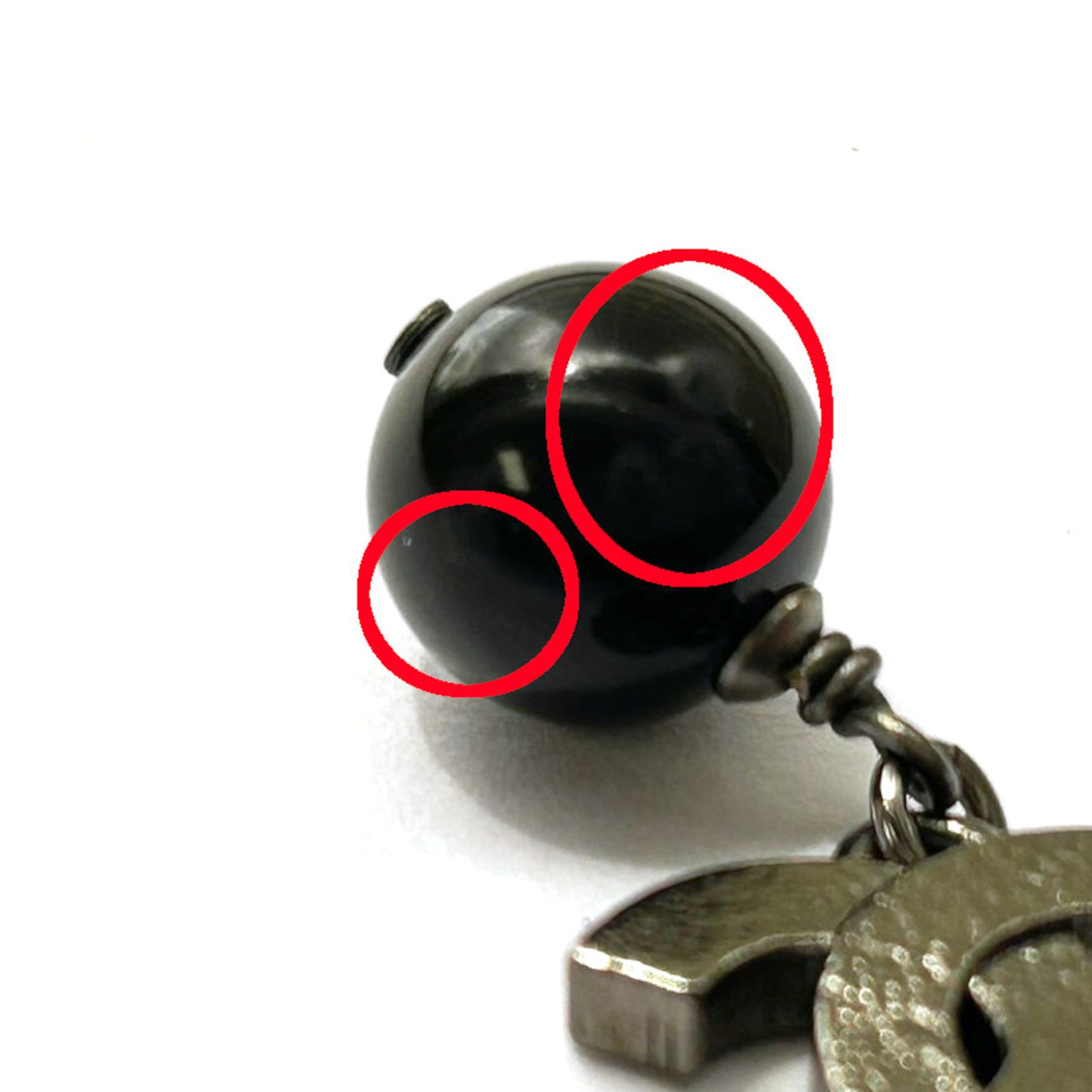 CHANEL CC Necklace Metal Black