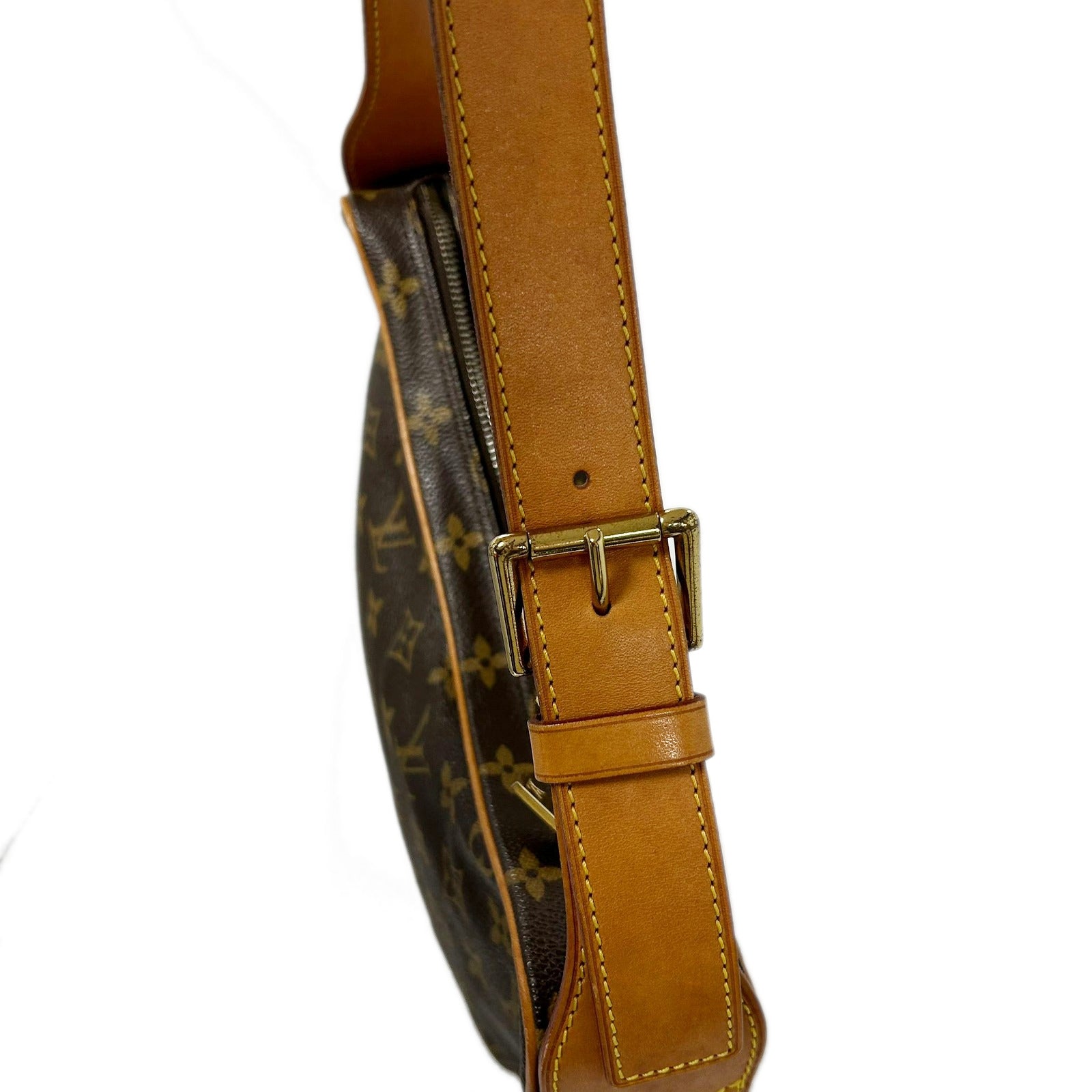 LOUIS VUITTON Monogram Pochette Croissant金扣肩背袋啡色