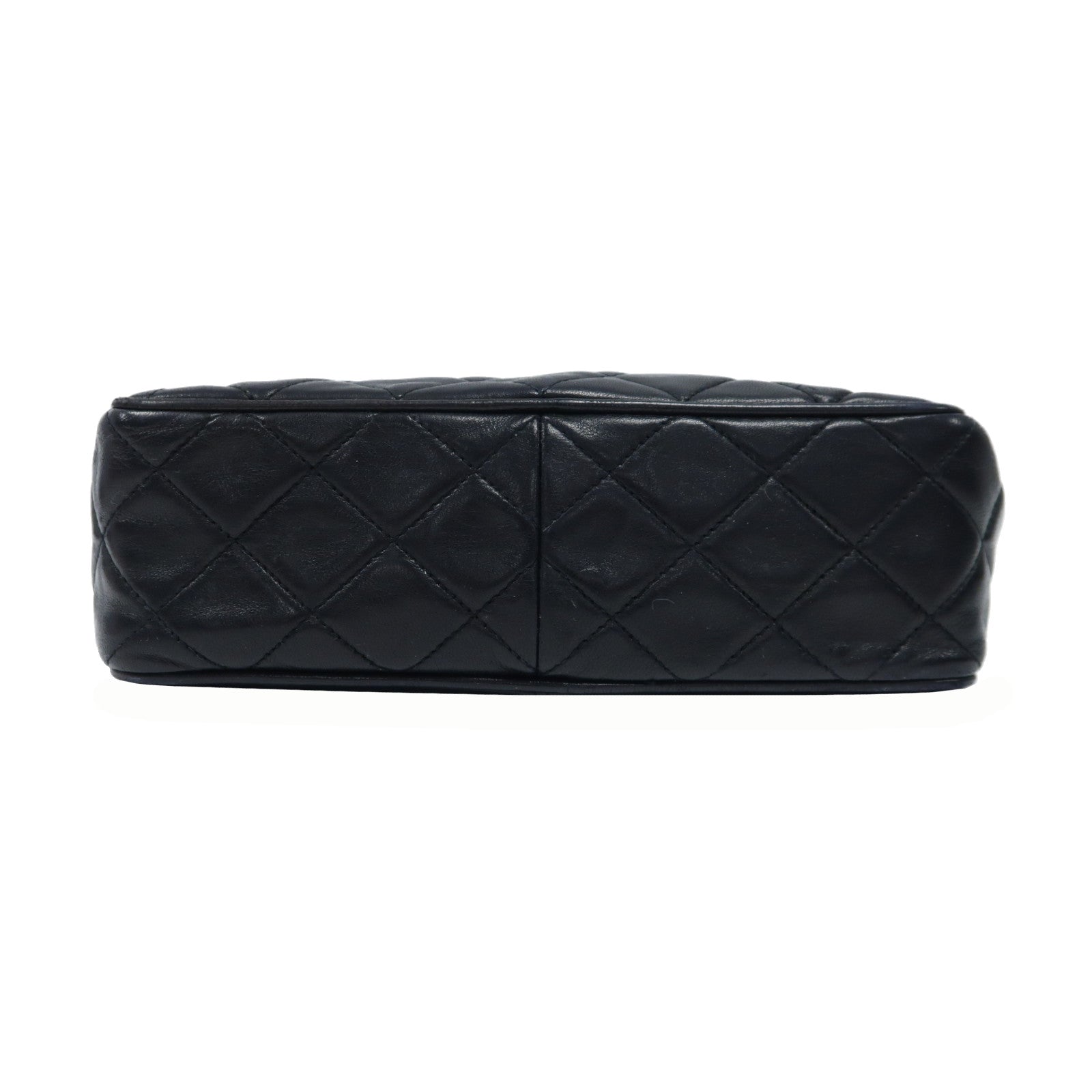 CHANEL 菱格羊皮皮革Vintage Shoulder Bag金扣肩背袋黑色