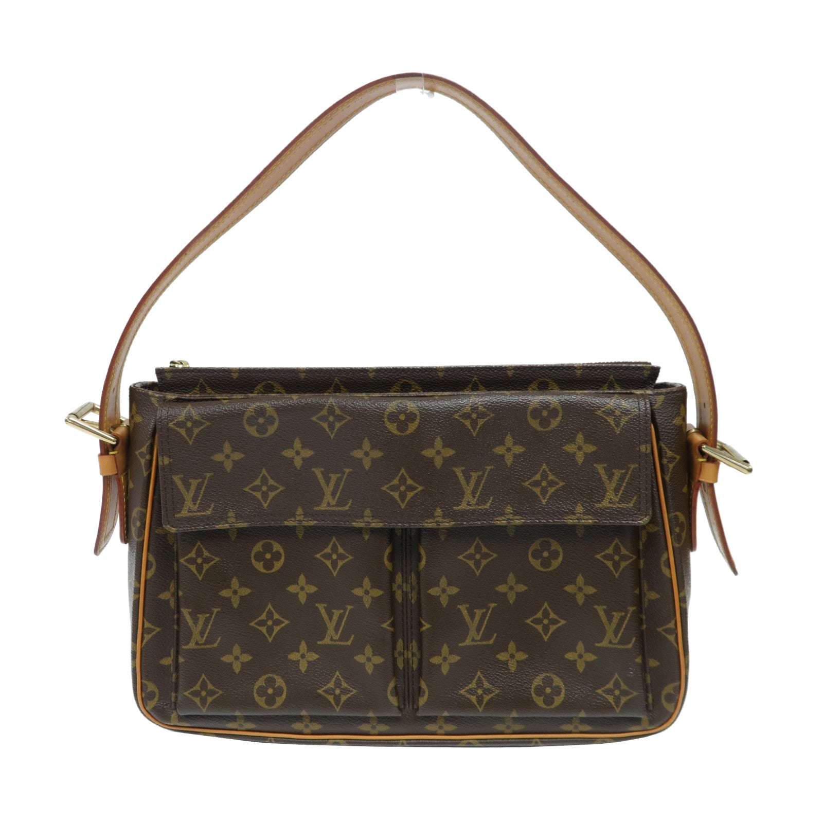 LOUIS VUITTON Monogram Multipli Cite金扣肩背袋啡色