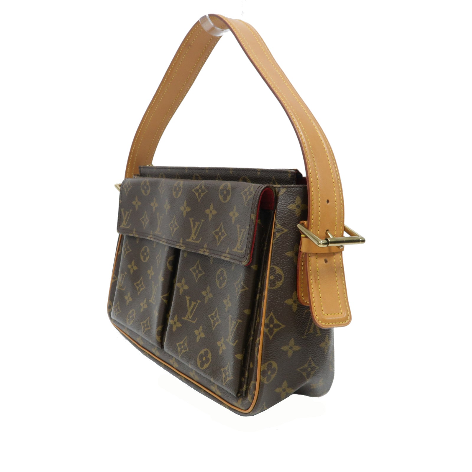 LOUIS VUITTON Monogram Multipli Cite金扣肩背袋啡色