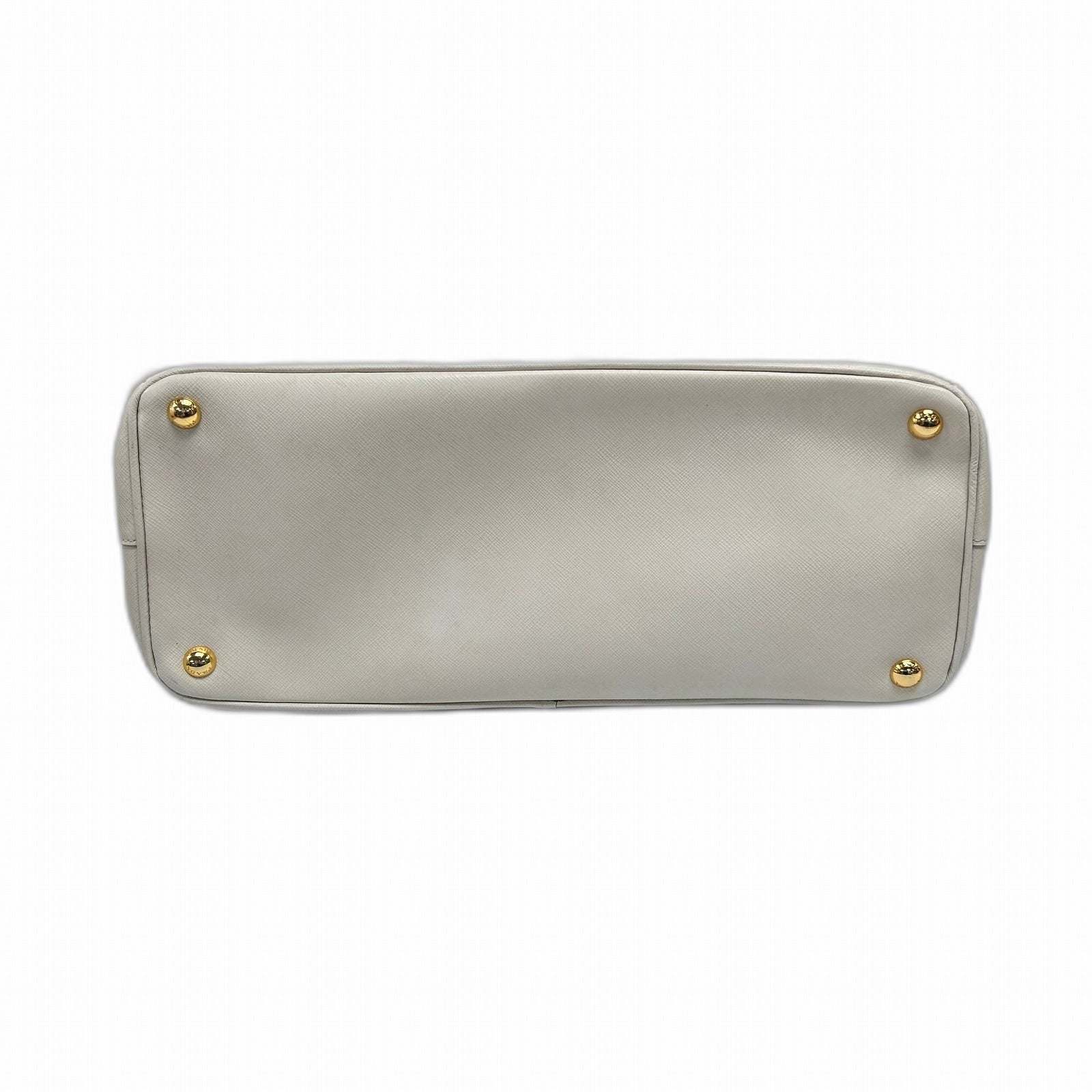 PRADA Saffiano皮革Killer Handbag金扣手挽袋白色