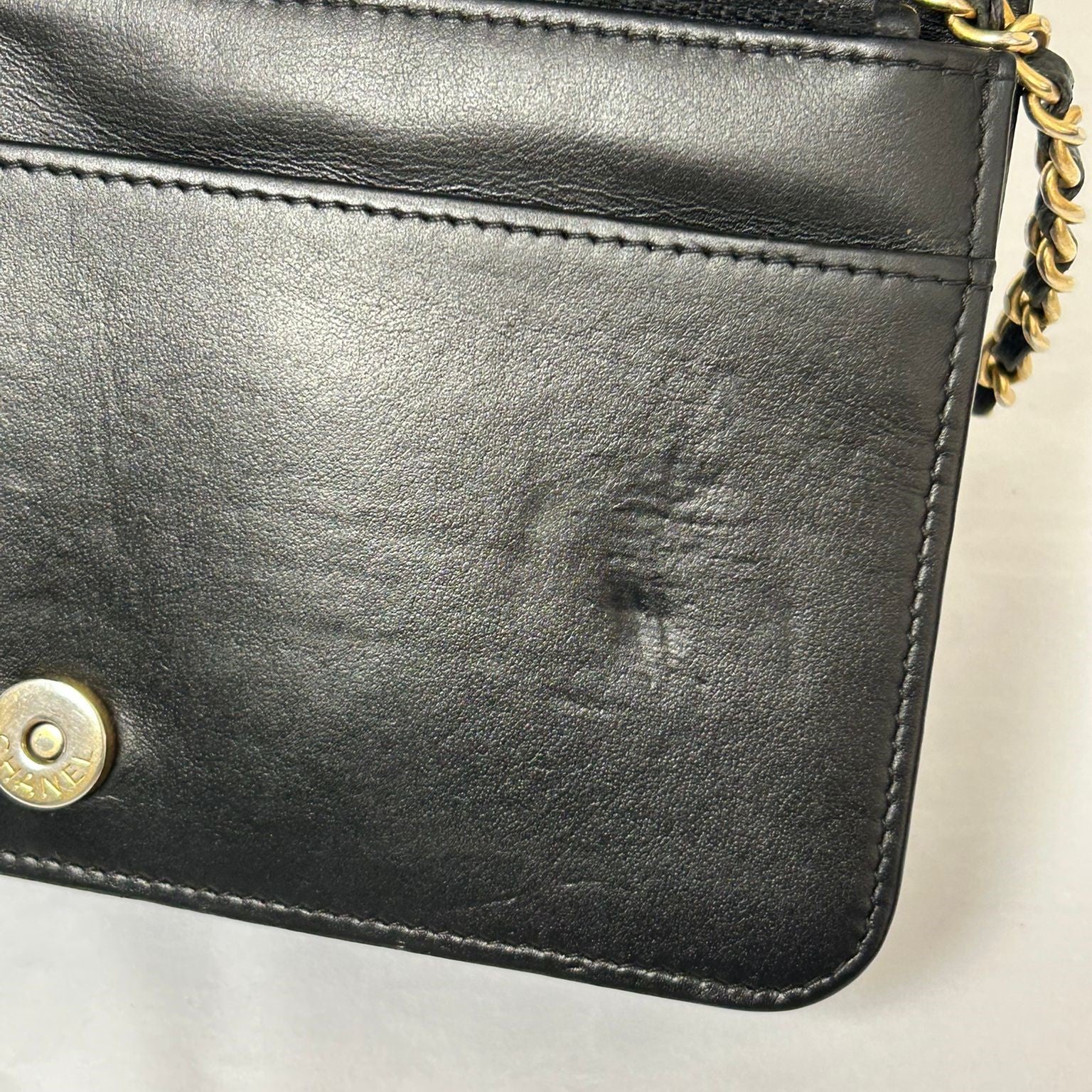 CHANEL 牛皮皮革WOC Wallet On Chain金扣鏈帶肩背袋