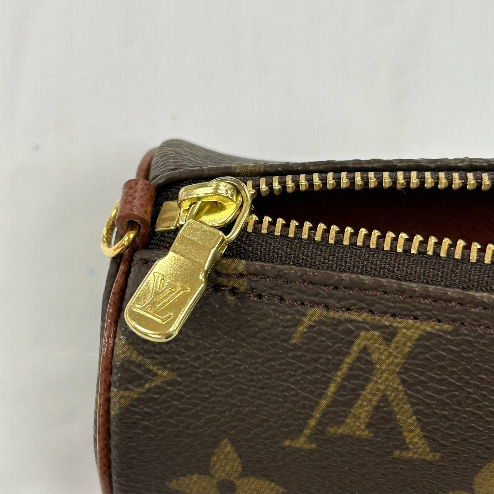 LOUIS VUITTON 【清倉大減價】Monogram Papillon金扣手挽肩背袋啡色