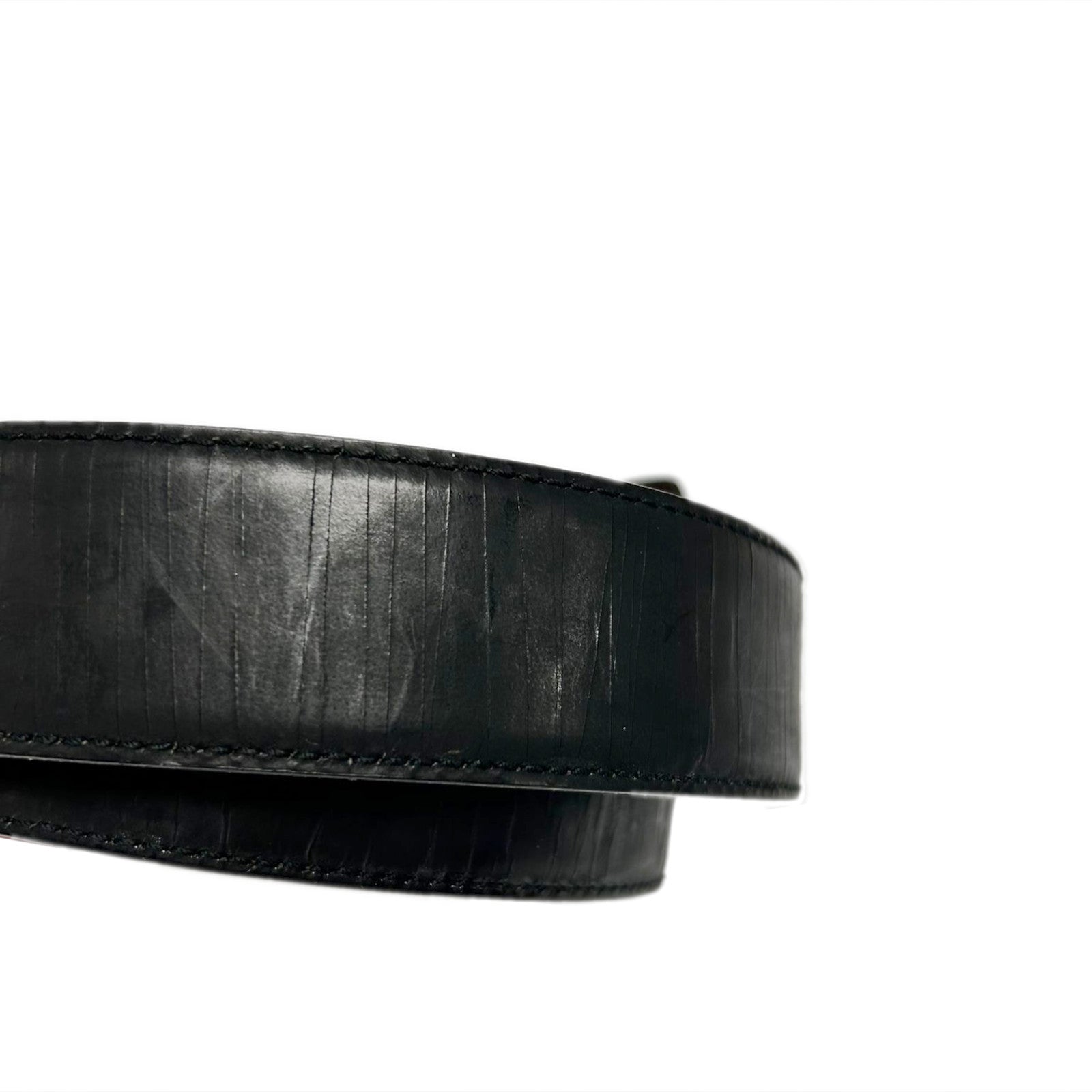 GUCCI 【激減優惠】牛皮皮革Belt銀扣皮帶黑色/啡色