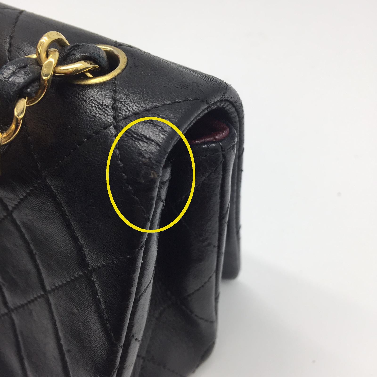 CHANEL 【激減優惠】菱格羊皮皮革Vintage Chain Shoulder金扣鏈帶肩背袋黑色