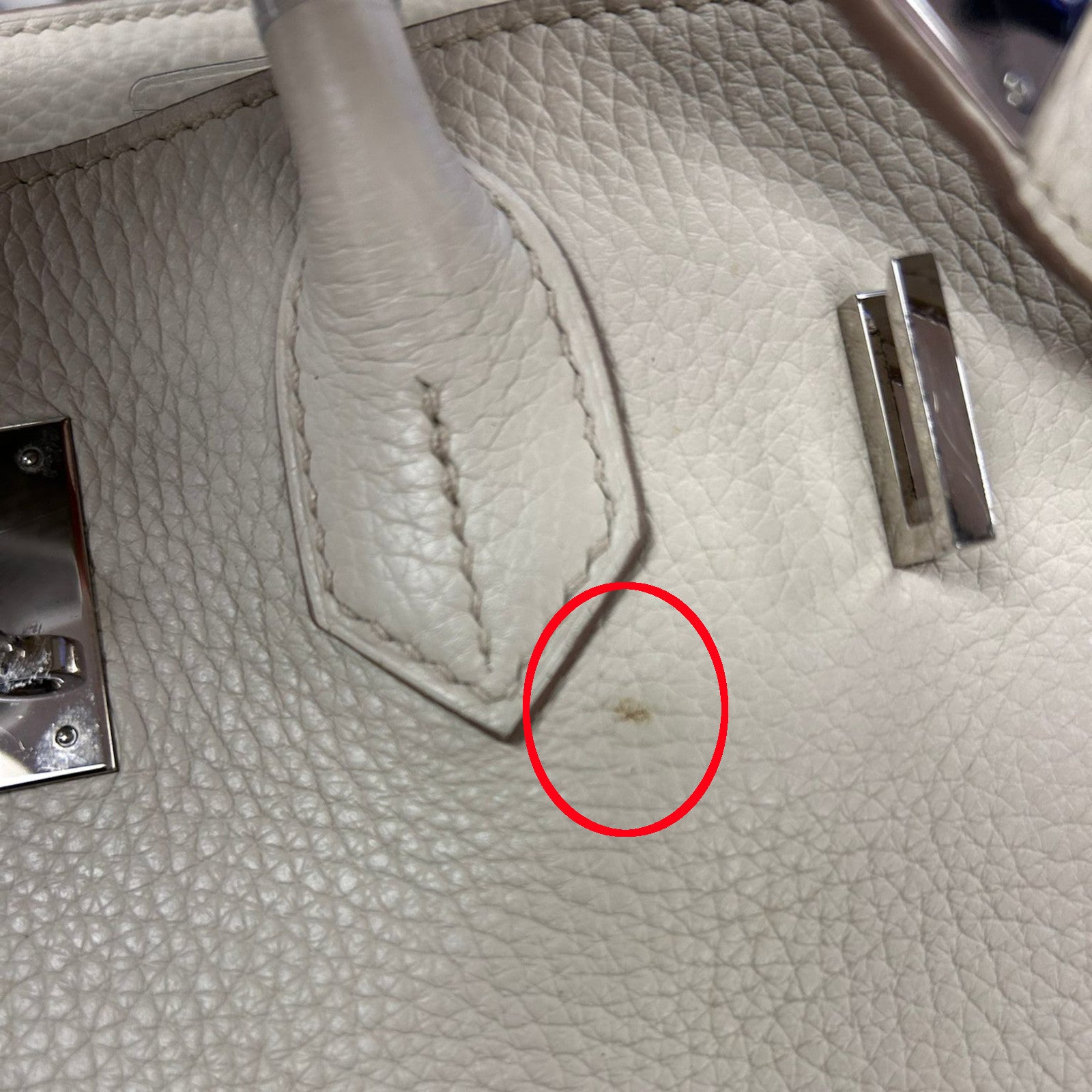 HERMES Togo皮革Birkin 30銀扣手挽袋奶油白色