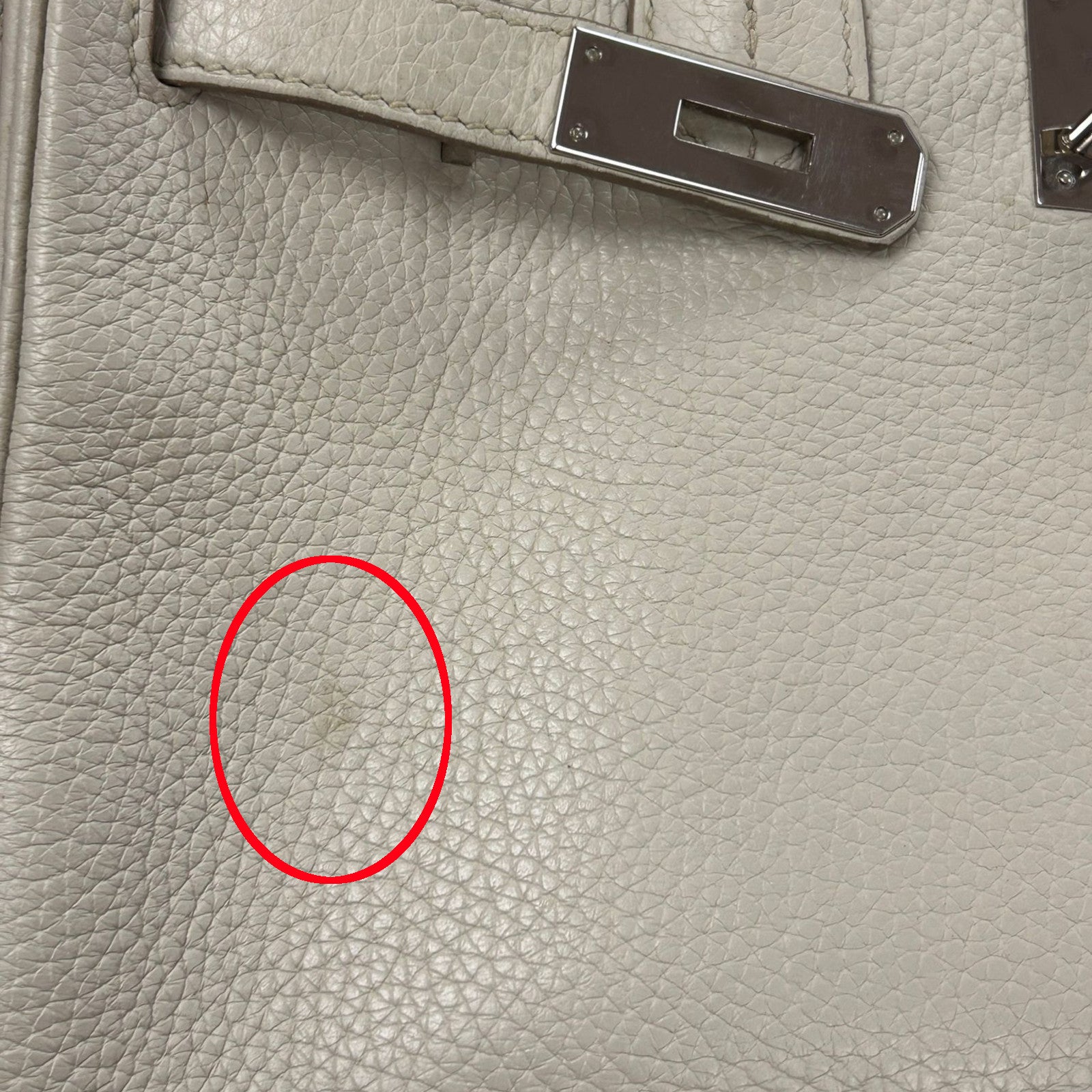 HERMES Togo皮革Birkin 30銀扣手挽袋奶油白色