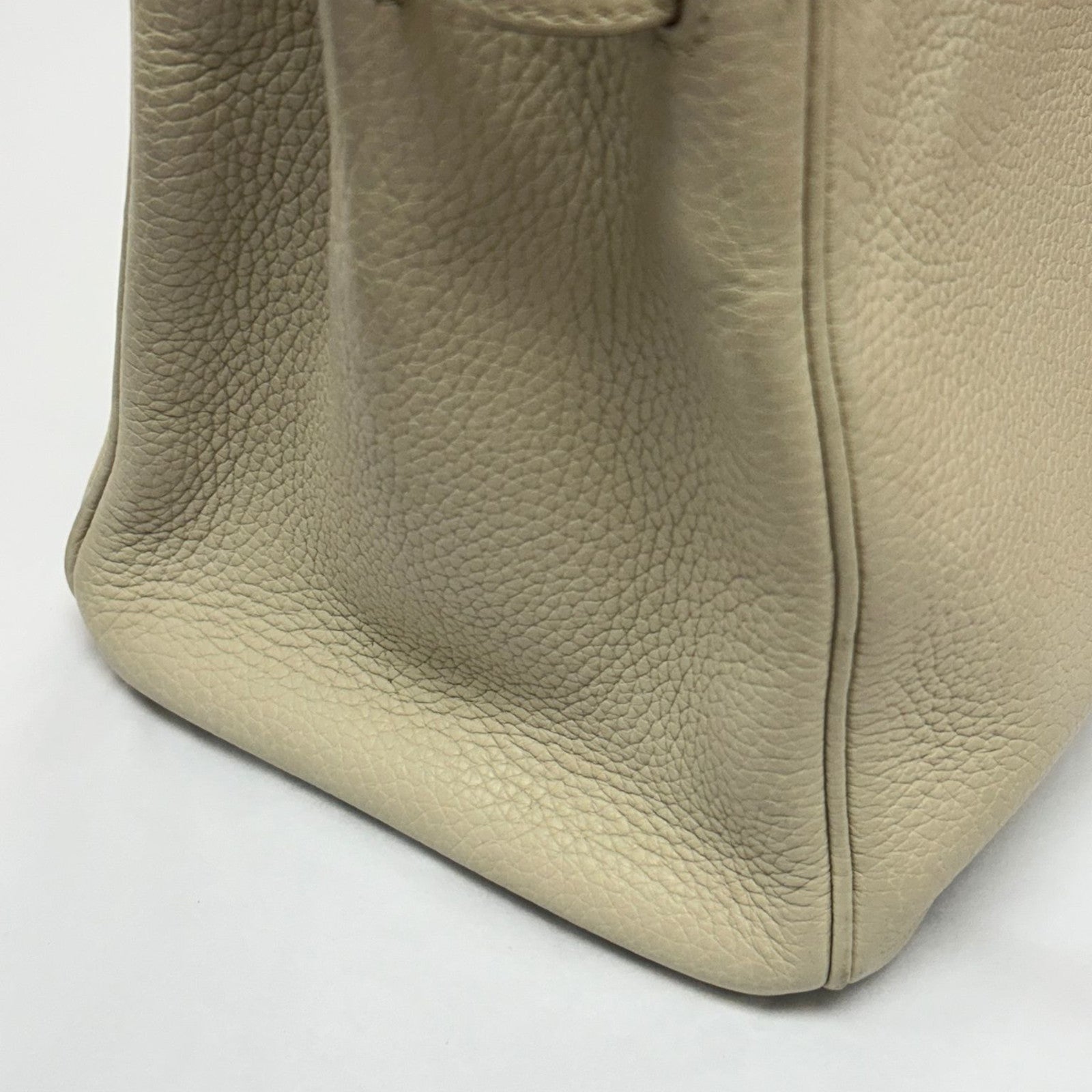 HERMES Togo皮革Birkin 30銀扣手挽袋奶油白色