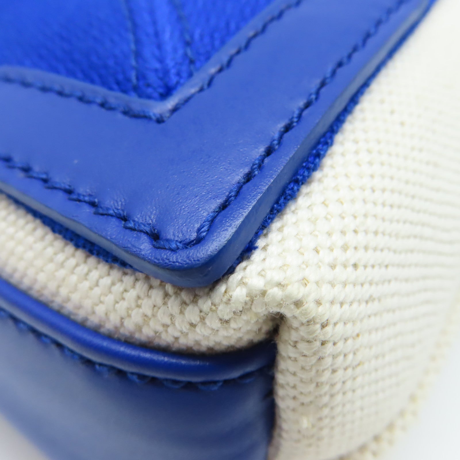 BALENCIAGA 【激減優惠】帆布Cabas XS 2Way Shoulder Bag銀扣手挽肩背兩用袋藍色/米白色
