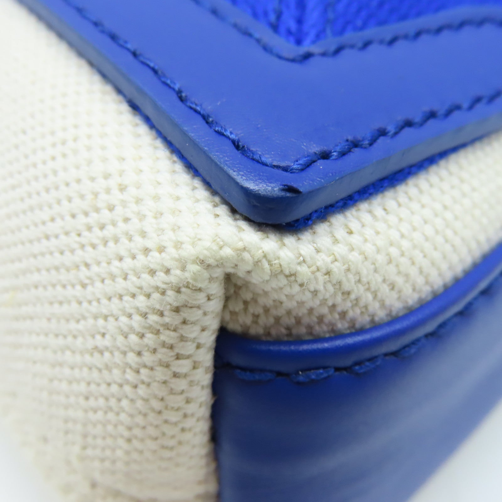 BALENCIAGA 【激減優惠】帆布Cabas XS 2Way Shoulder Bag銀扣手挽肩背兩用袋藍色/米白色