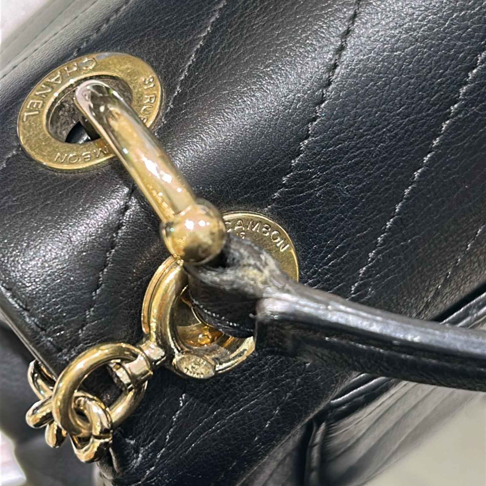 CHANEL 【激減優惠】皮革2 Way Shoulder金扣手挽肩背兩用袋